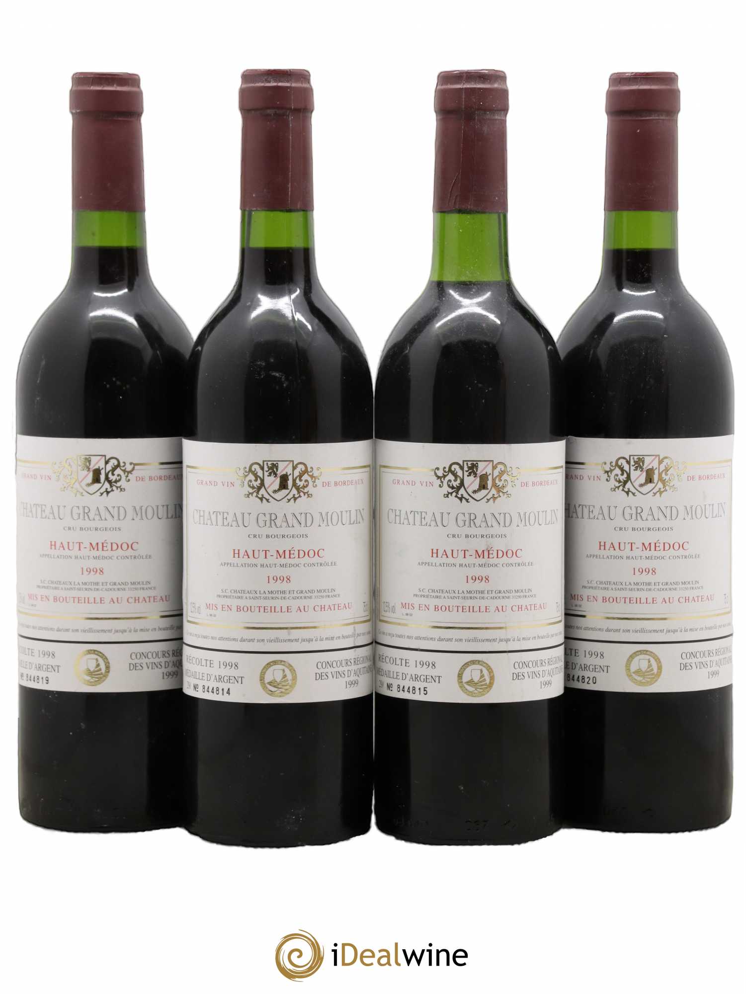 Haut Médoc Château Grand Moulin 1998 - Posten von 4 Flaschen - 0