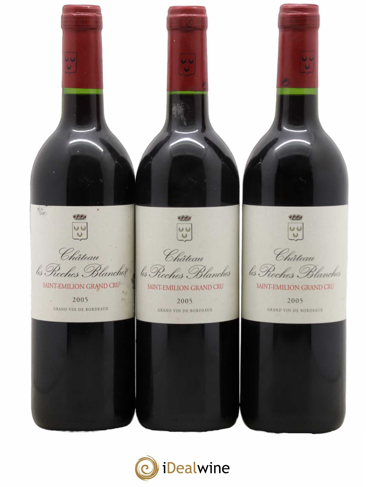 Saint-Émilion Grand Cru Château Les Roches Blanches 2005 - Lot de 3 bouteilles - 0