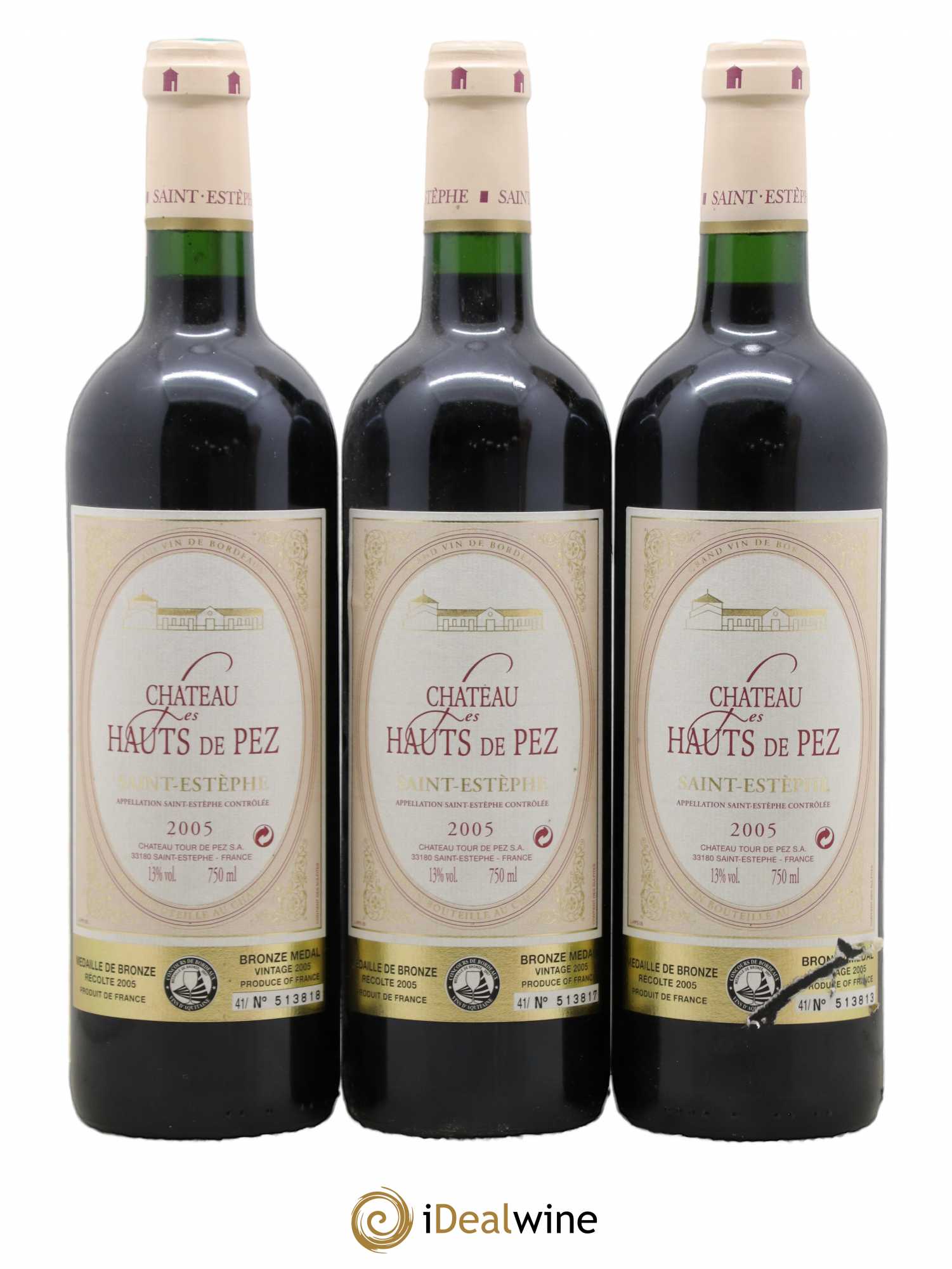 Saint-Estèphe Château Des Hauts De Pez 2005 - Posten von 3 Flaschen - 0