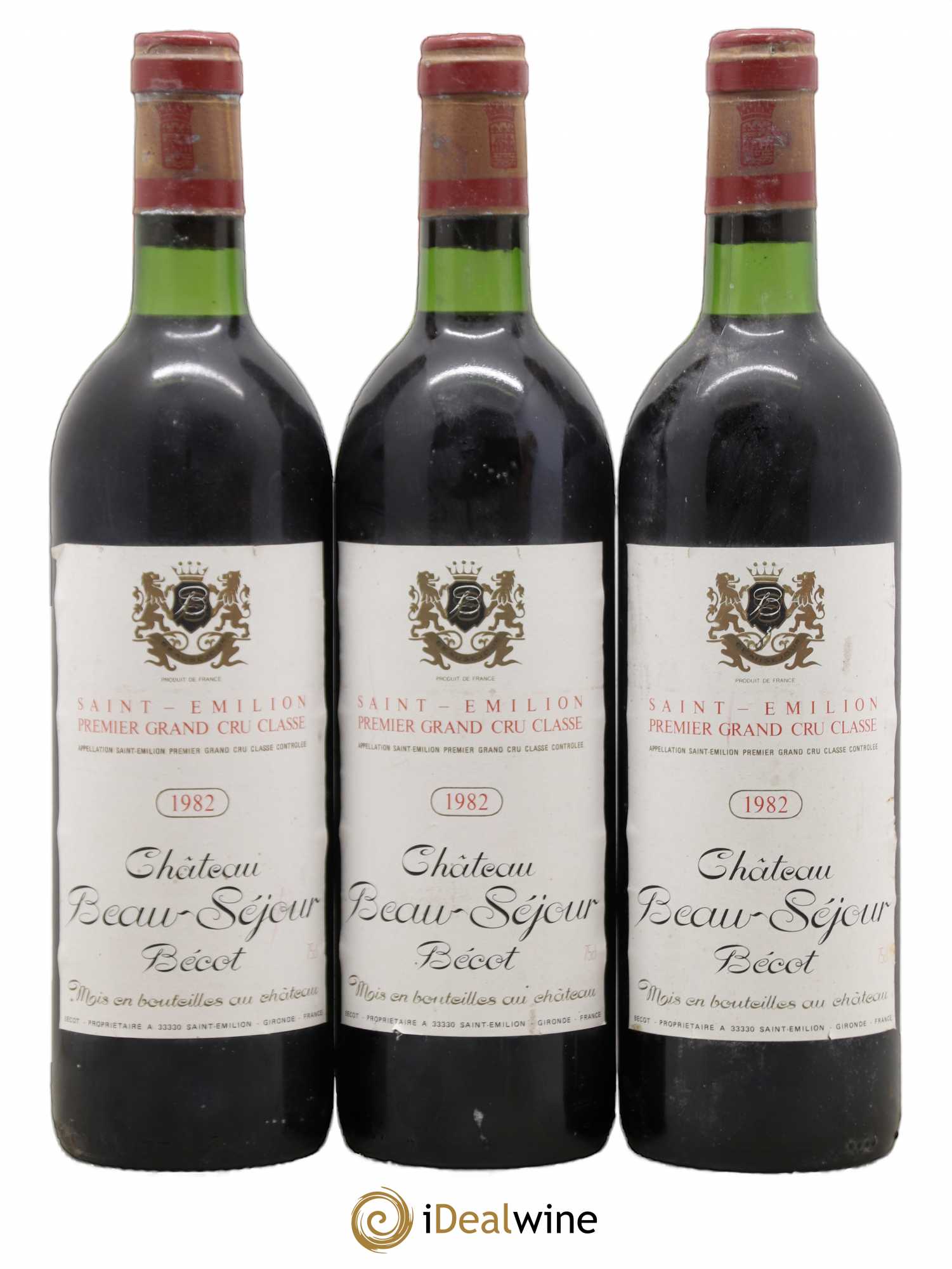 Château Beau-Séjour Bécot 1er Grand Cru Classé B 1982 - Lot de 3 bouteilles - 0