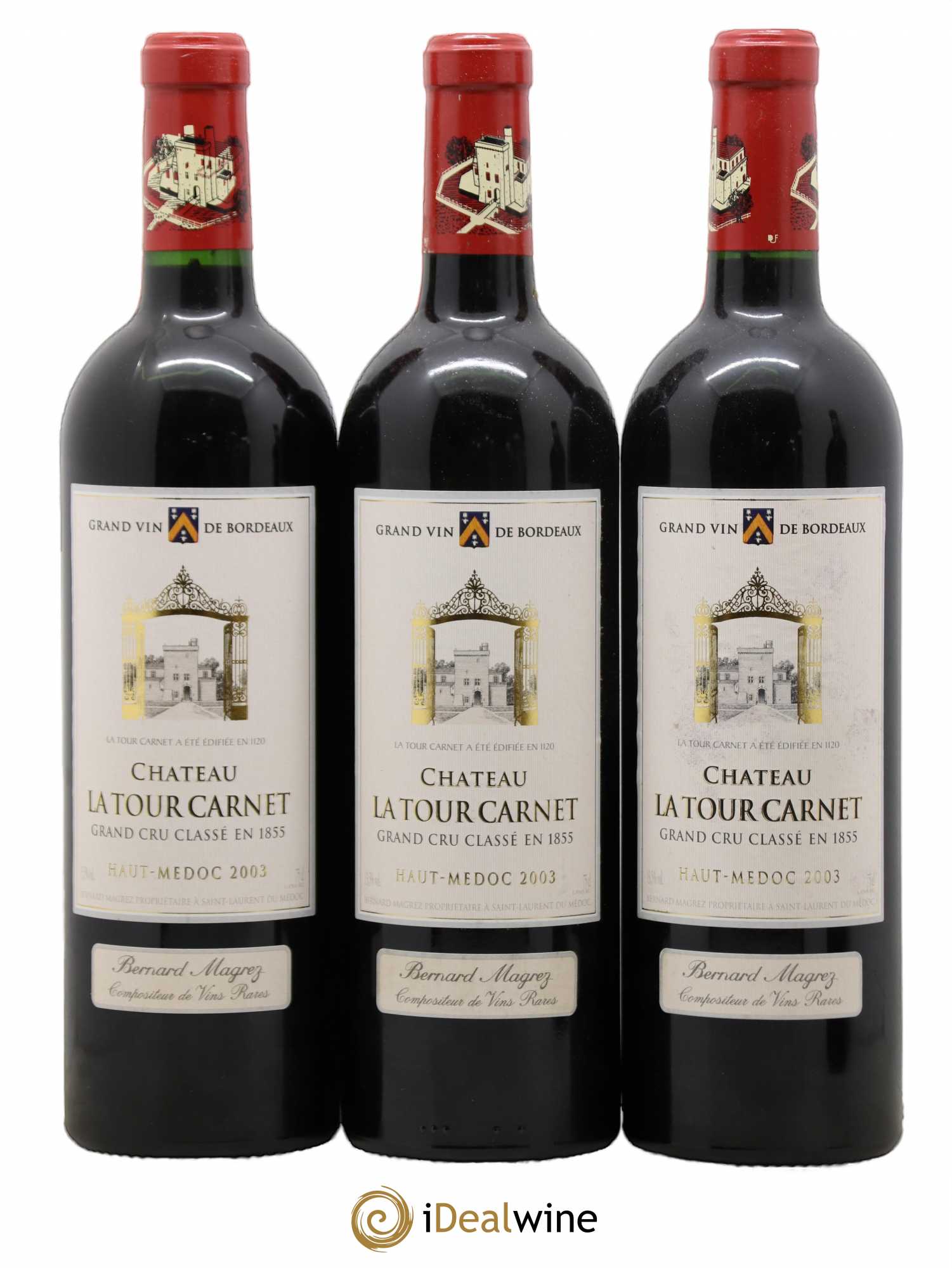 Château la Tour Carnet 4ème Grand Cru Classé 2003 - Lotto di 12 bottiglie - 1