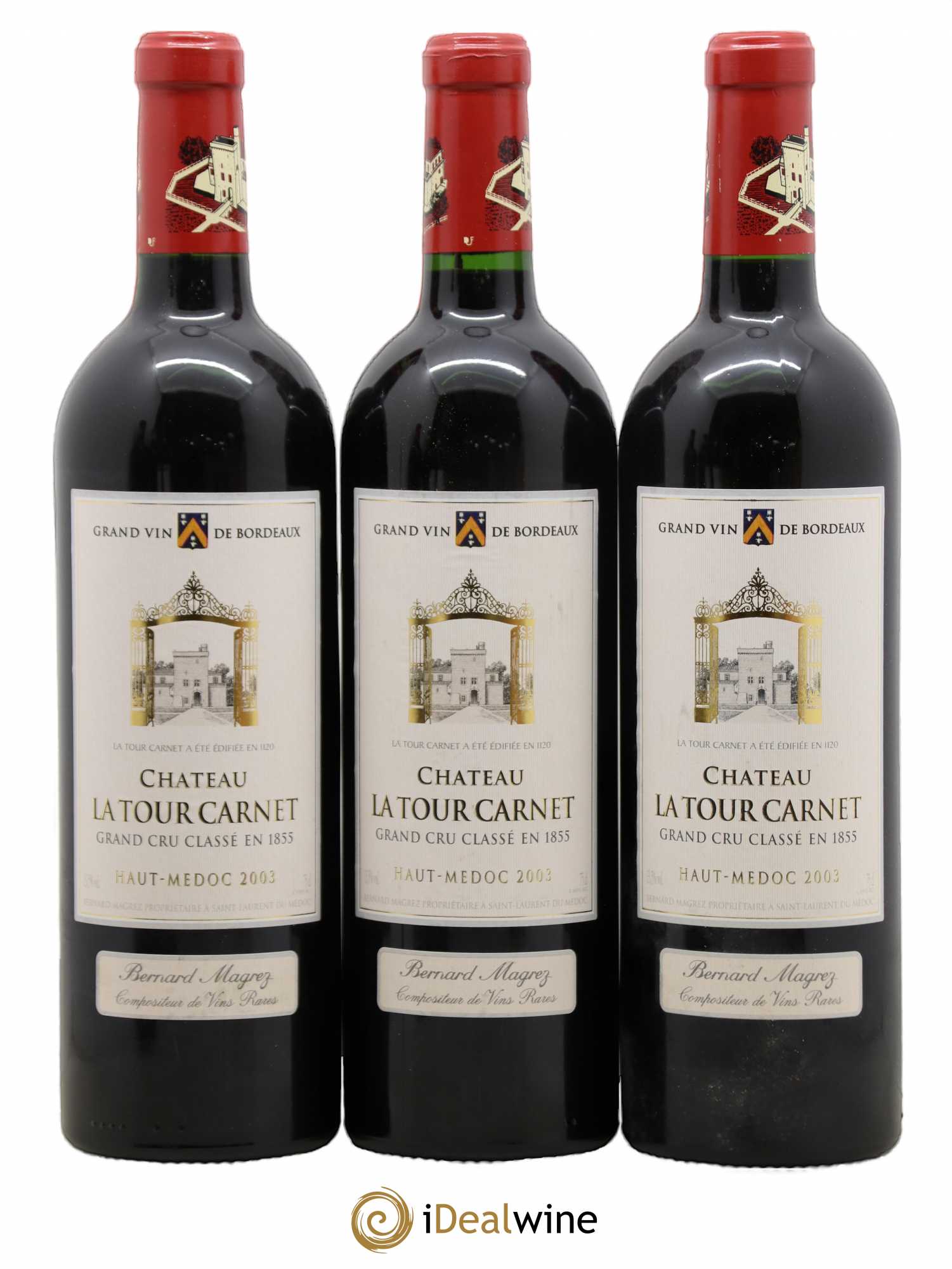 Château la Tour Carnet 4ème Grand Cru Classé 2003 - Lotto di 12 bottiglie - 2