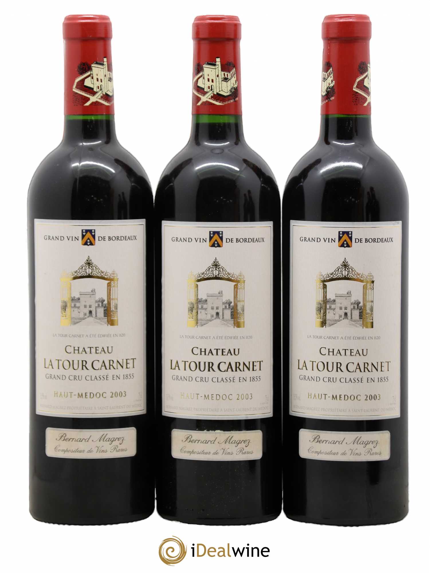 Château la Tour Carnet 4ème Grand Cru Classé 2003 - Lotto di 12 bottiglie - 3