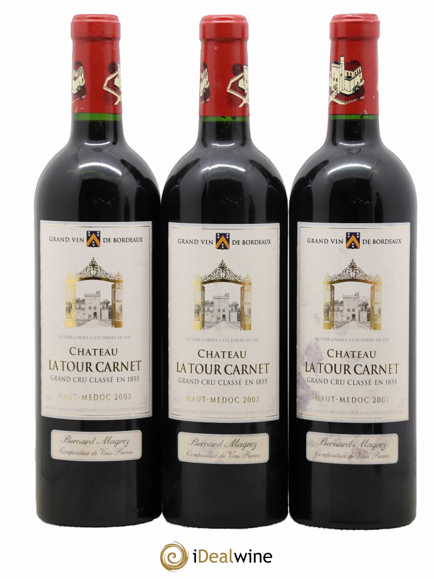 Château la Tour Carnet 4ème Grand Cru Classé 2003 - Lotto di 12 bottiglie - 4