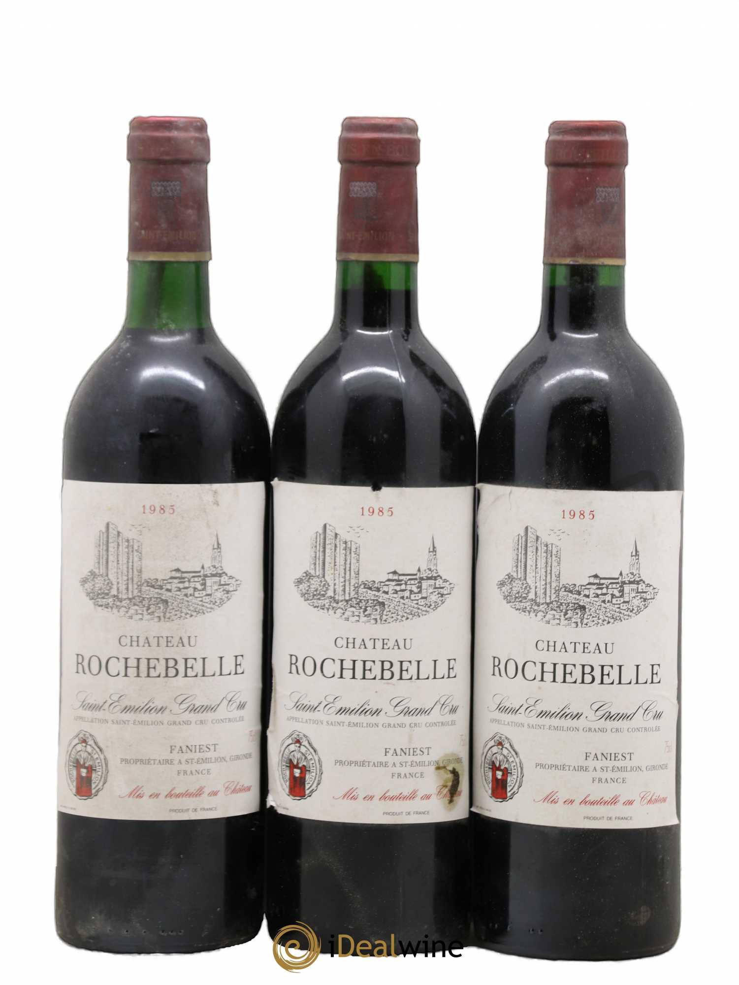 Château Rochebelle Grand Cru Classé 1985 - Lot de 3 bouteilles - 0