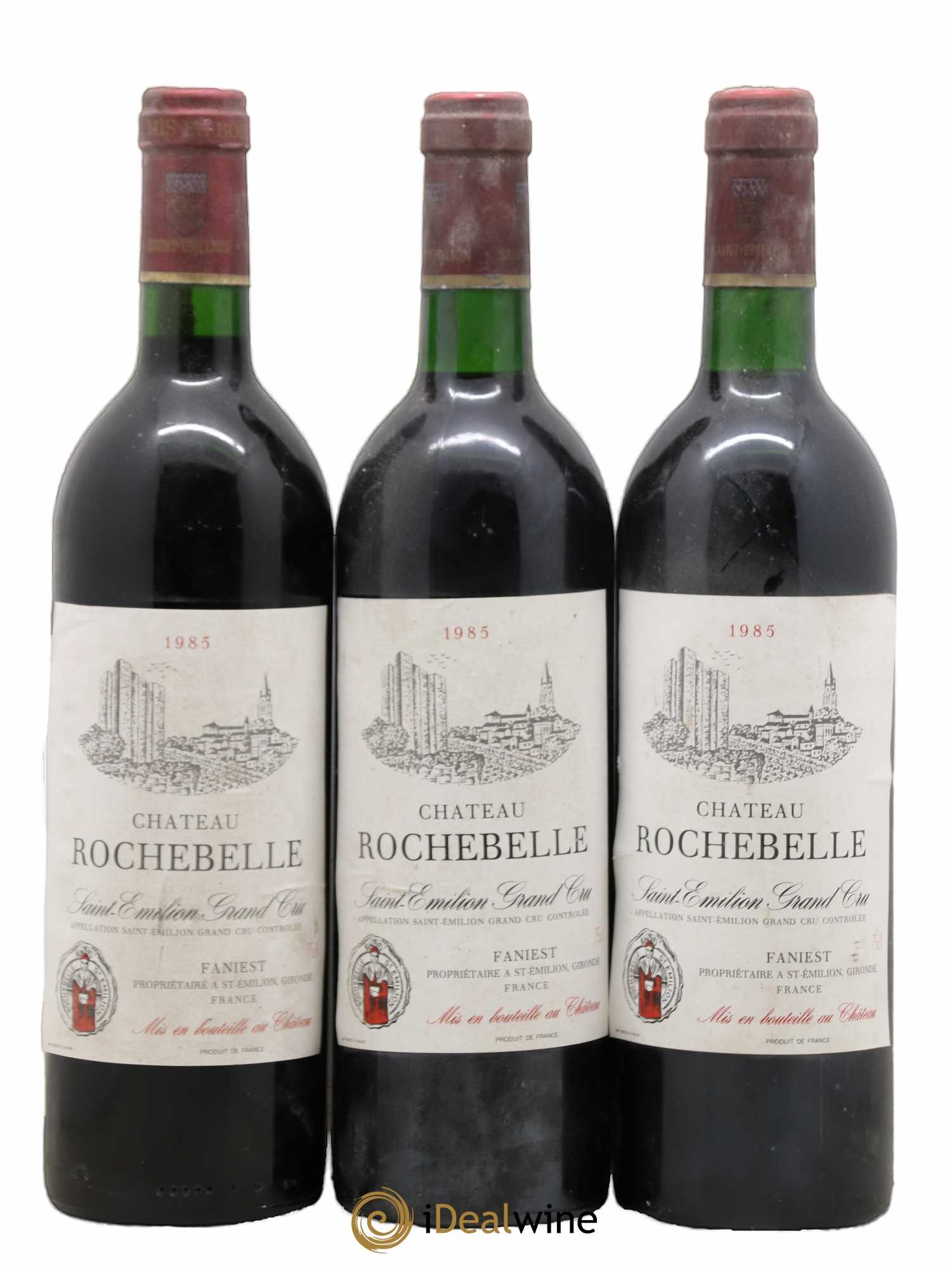 Château Rochebelle Grand Cru Classé 1985 - Lot de 3 bouteilles - 0