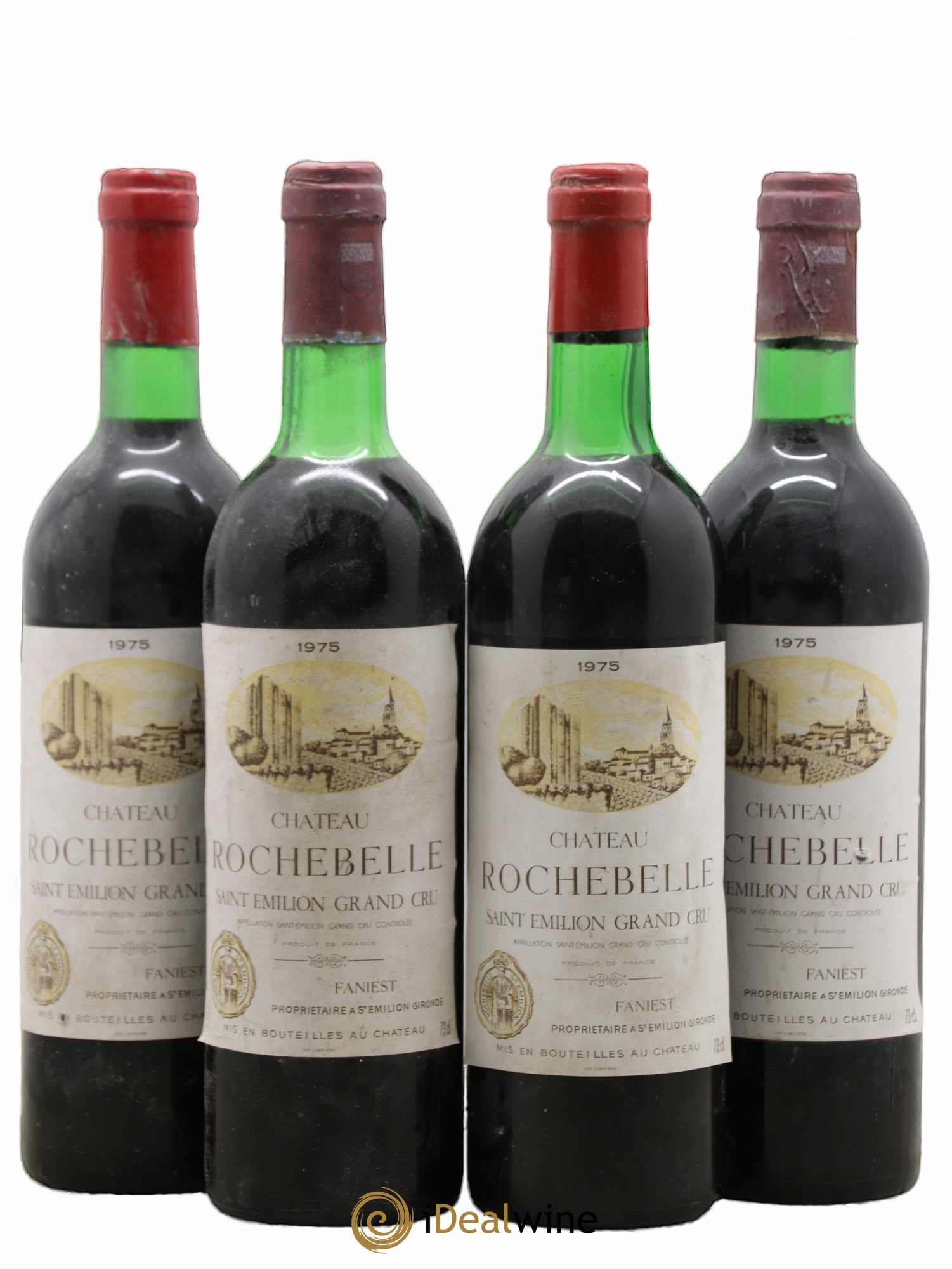 Château Rochebelle Grand Cru Classé 1975 - Lot de 4 bouteilles - 0