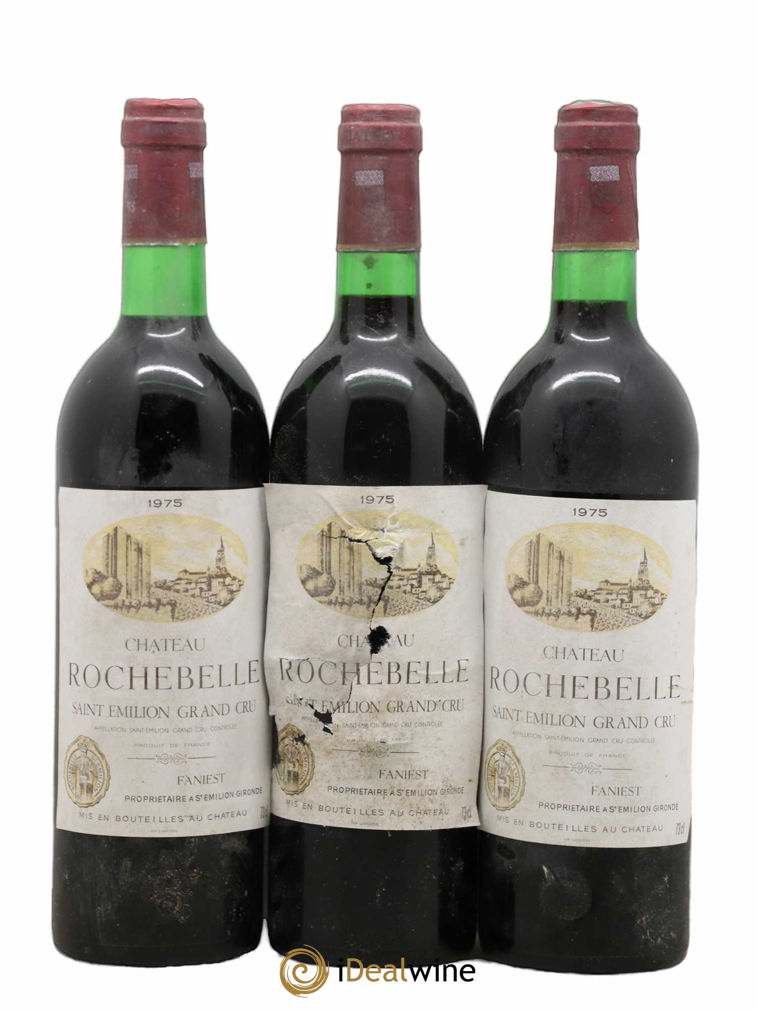 Château Rochebelle Grand Cru Classé 1975 - Lot de 3 bouteilles - 0