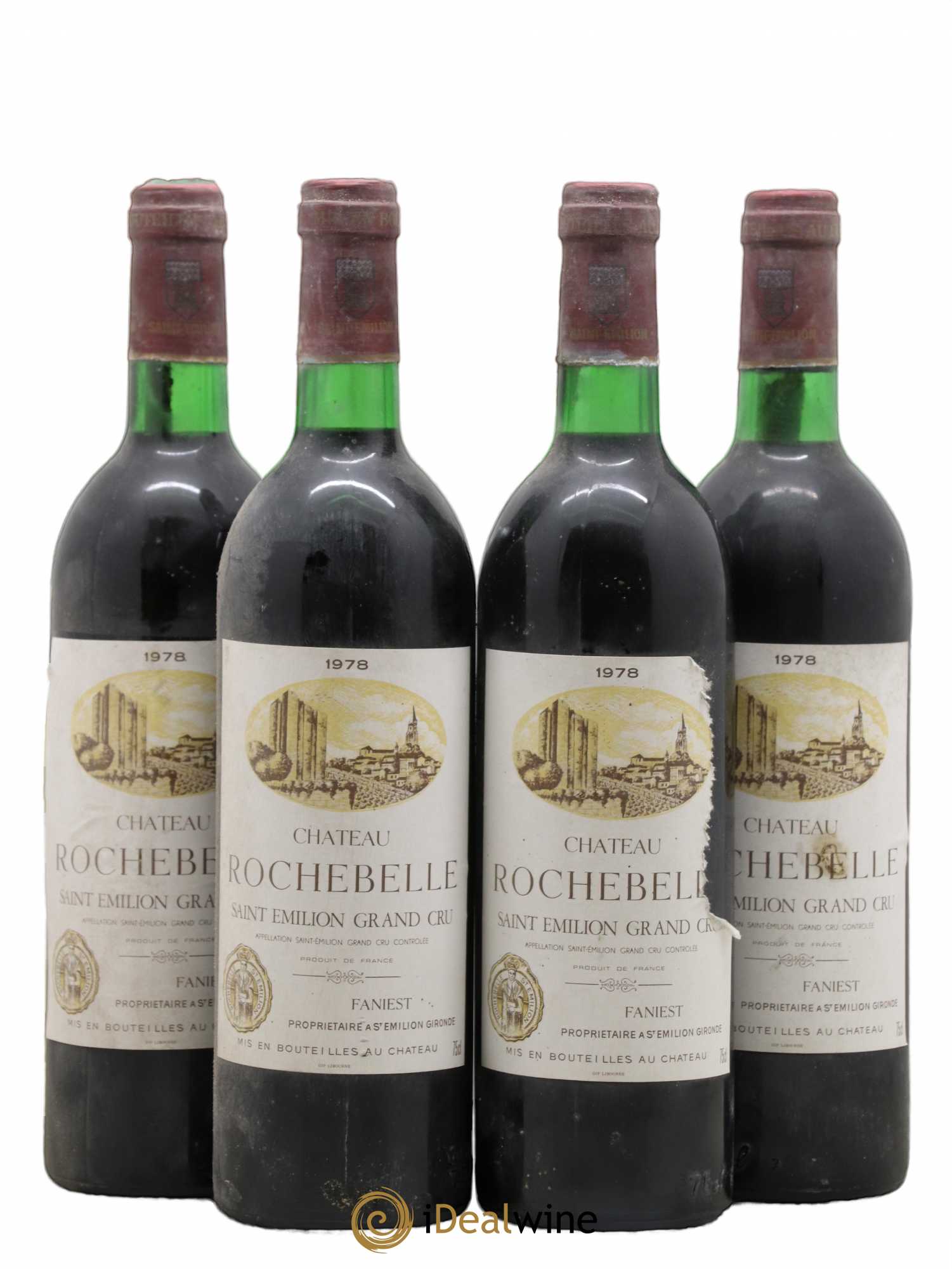 Château Rochebelle Grand Cru Classé 1978 - Lot de 4 bouteilles - 0