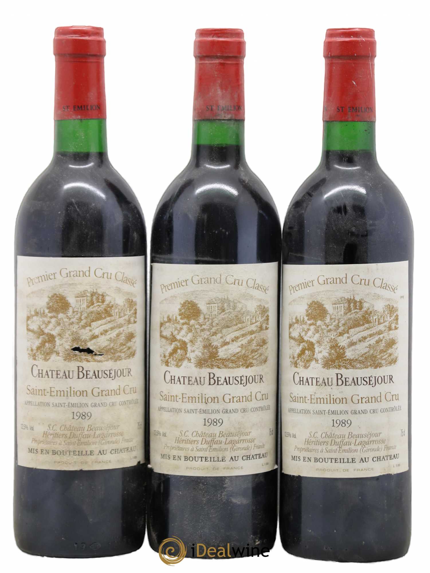 Château Beauséjour (Duffau-Lagarrosse) 1er Grand Cru Classé B 1989 - Lot de 3 bouteilles - 0