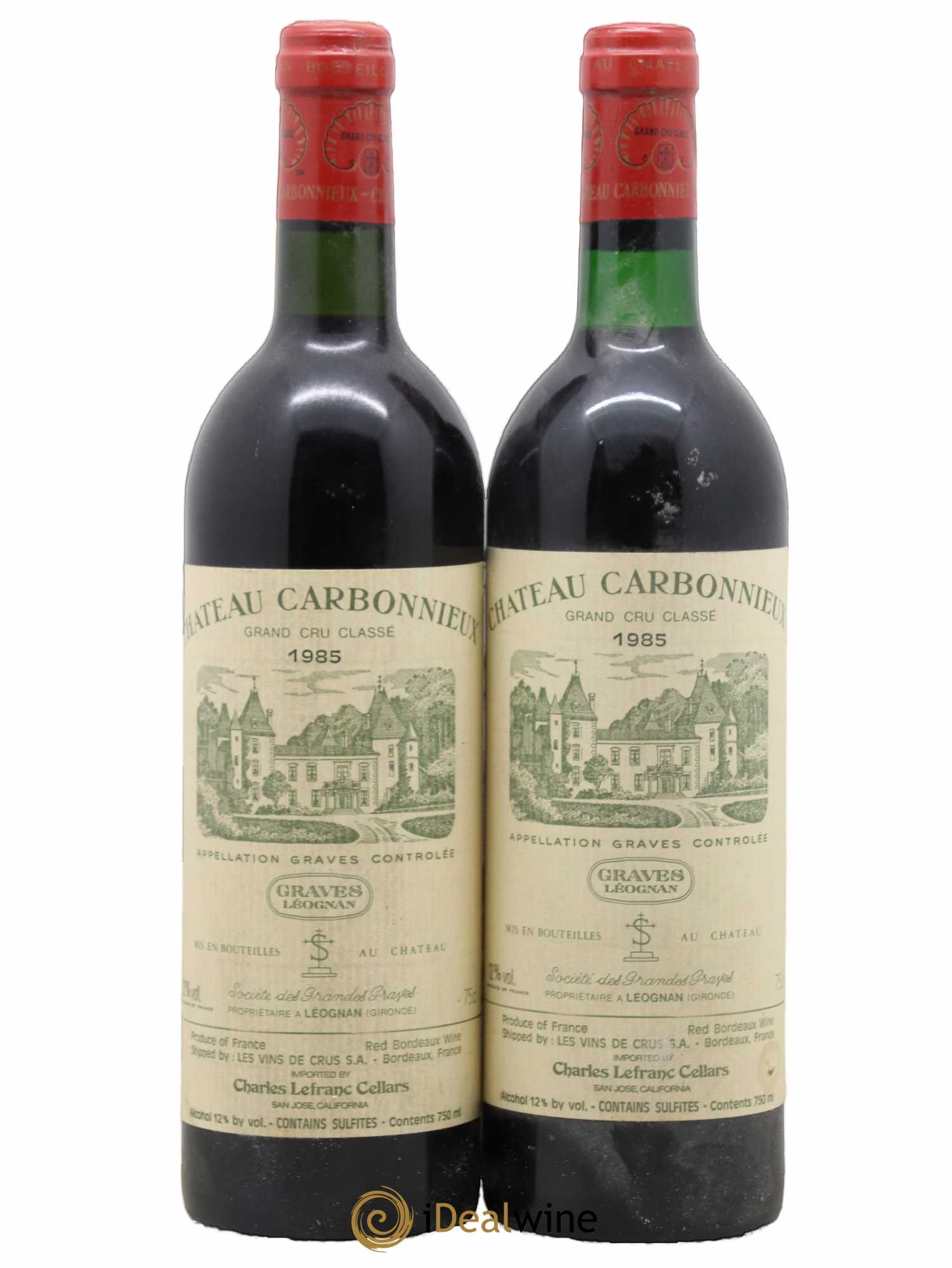 Château Carbonnieux Cru Classé de Graves 1985 - Lot de 2 bouteilles - 0
