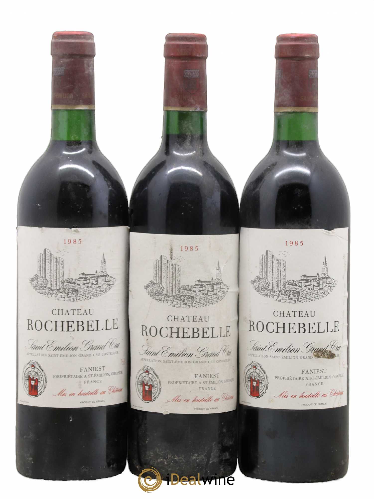 Château Rochebelle Grand Cru Classé 1985 - Lot de 3 bouteilles - 0