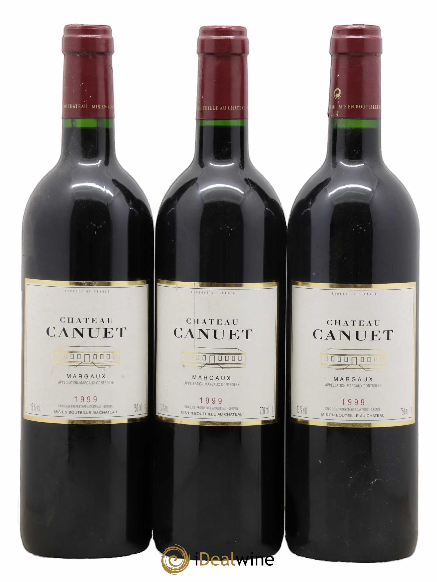 Bordeaux Château Canuet Margaux 1999 - Lot de 3 bouteilles - 0