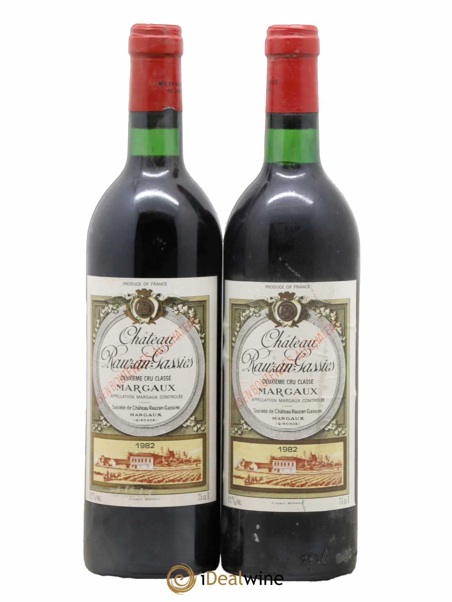 Château Rauzan-Gassies 2ème Grand Cru Classé 1982 - Lot de 2 bouteilles - 0