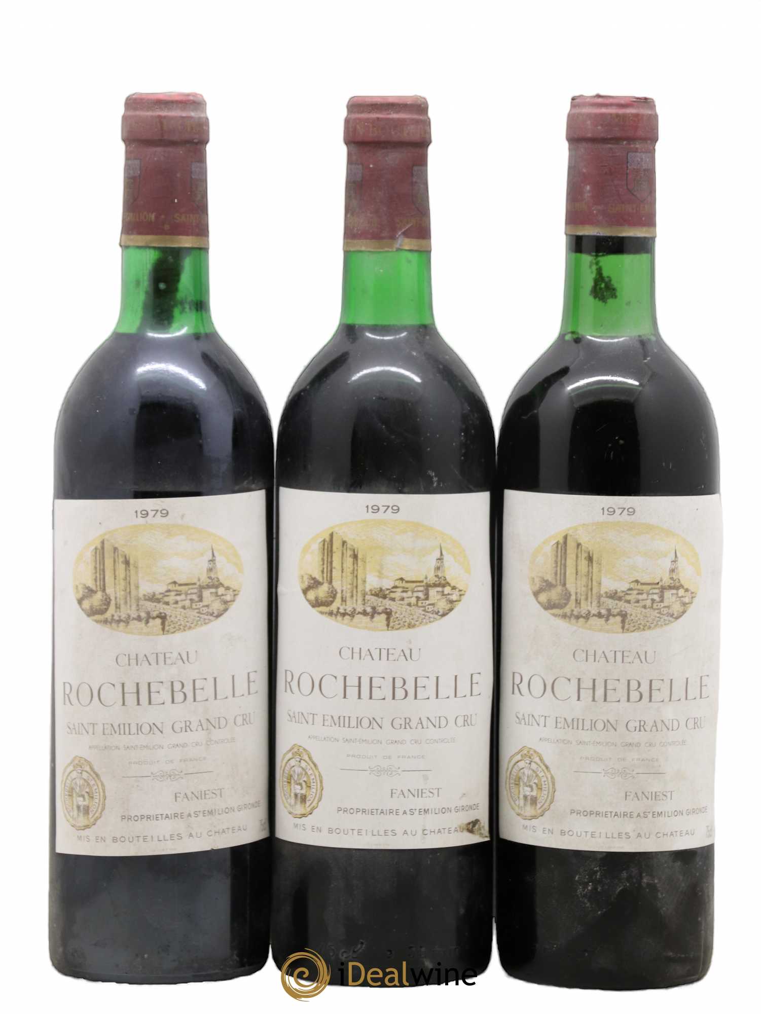 Château Rochebelle Grand Cru Classé 1979 - Lot de 3 bouteilles - 0