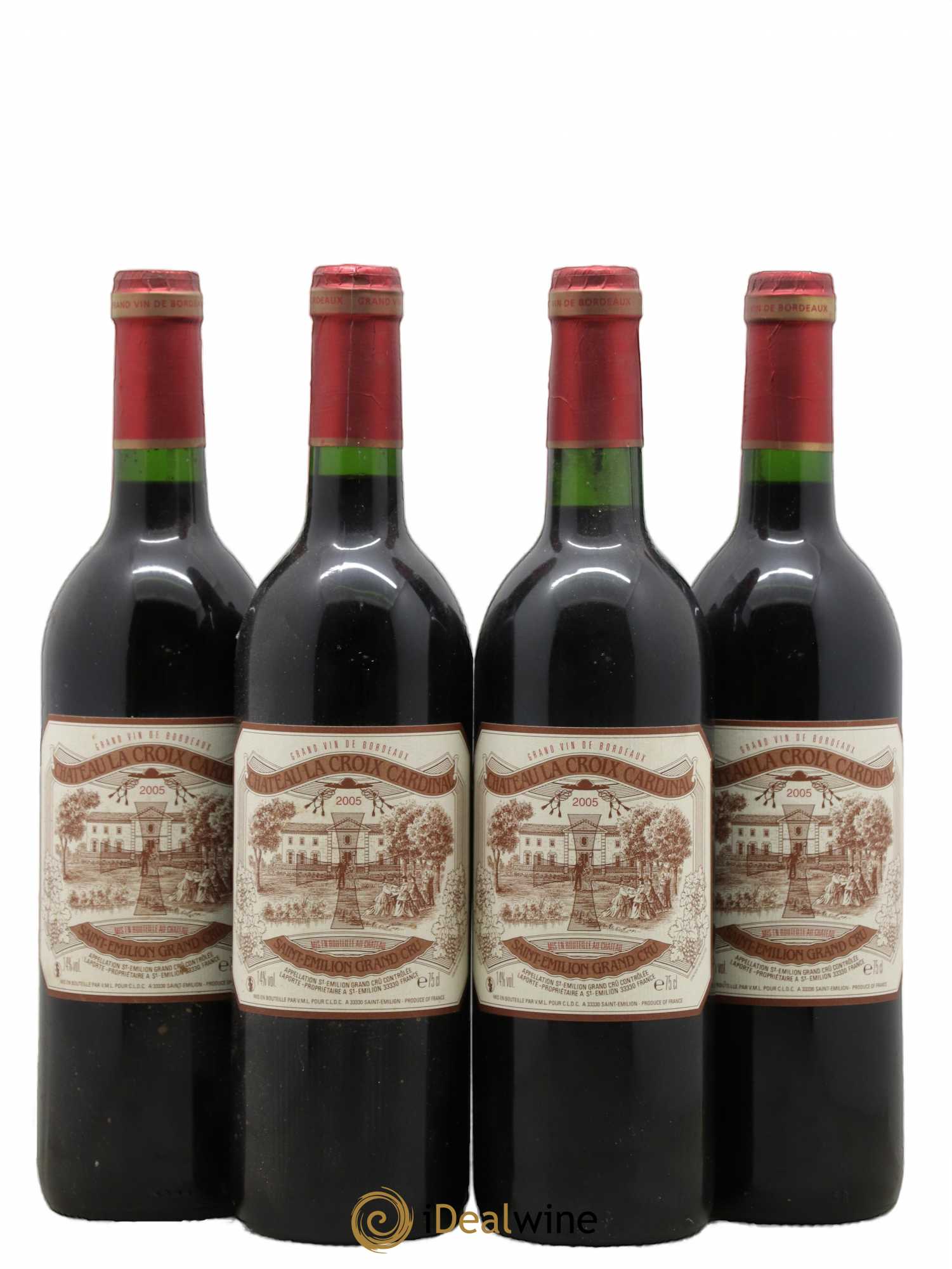 Saint-Émilion Grand Cru Château La Croix Cardinal 2005 - Lot de 4 bouteilles - 0