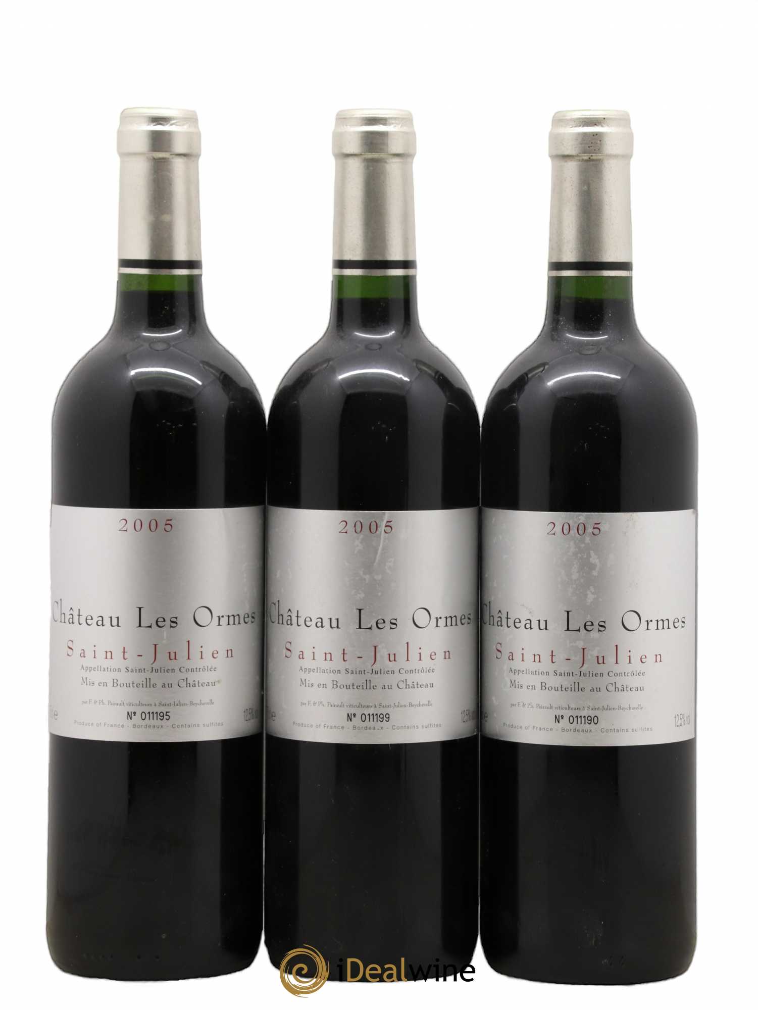 Saint-Julien Château Les Ormes 2005 - Posten von 3 Flaschen - 0