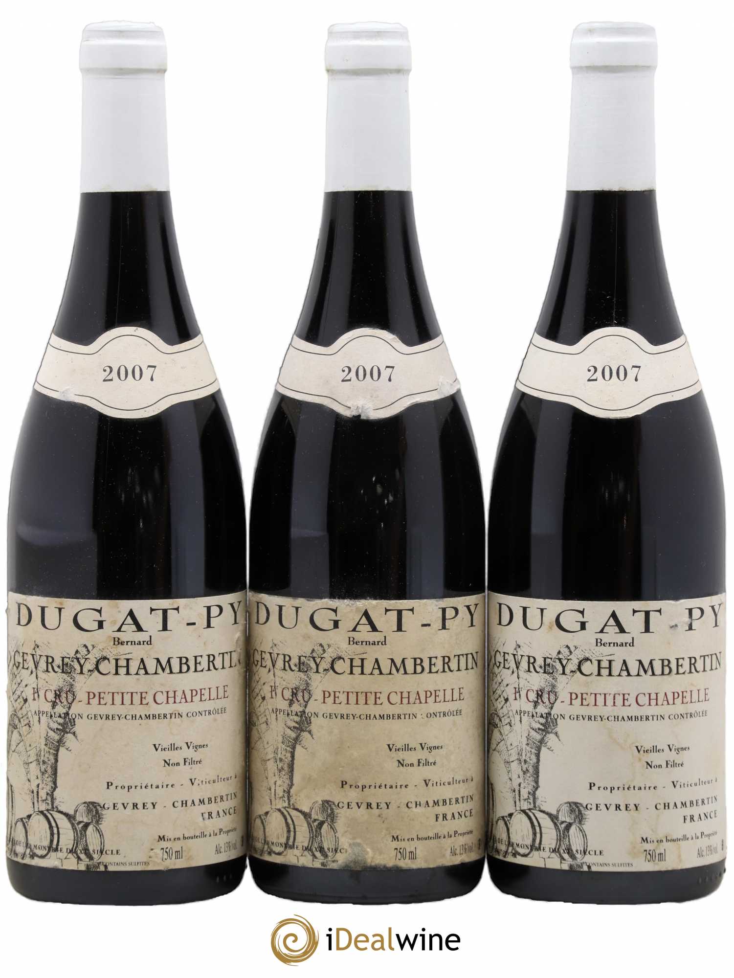 Gevrey-Chambertin 1er Cru Petite Chapelle Vieilles Vignes Dugat-Py 2007 - Lot de 3 bouteilles - 0