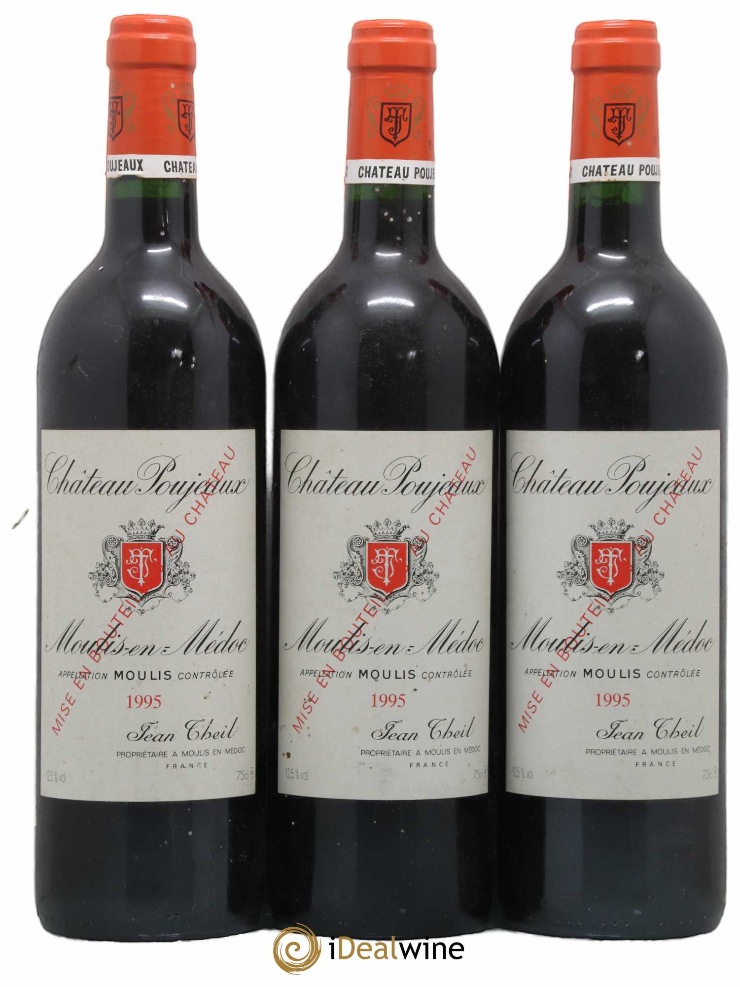 Château Poujeaux 1995 - Lot de 3 bouteilles - 0