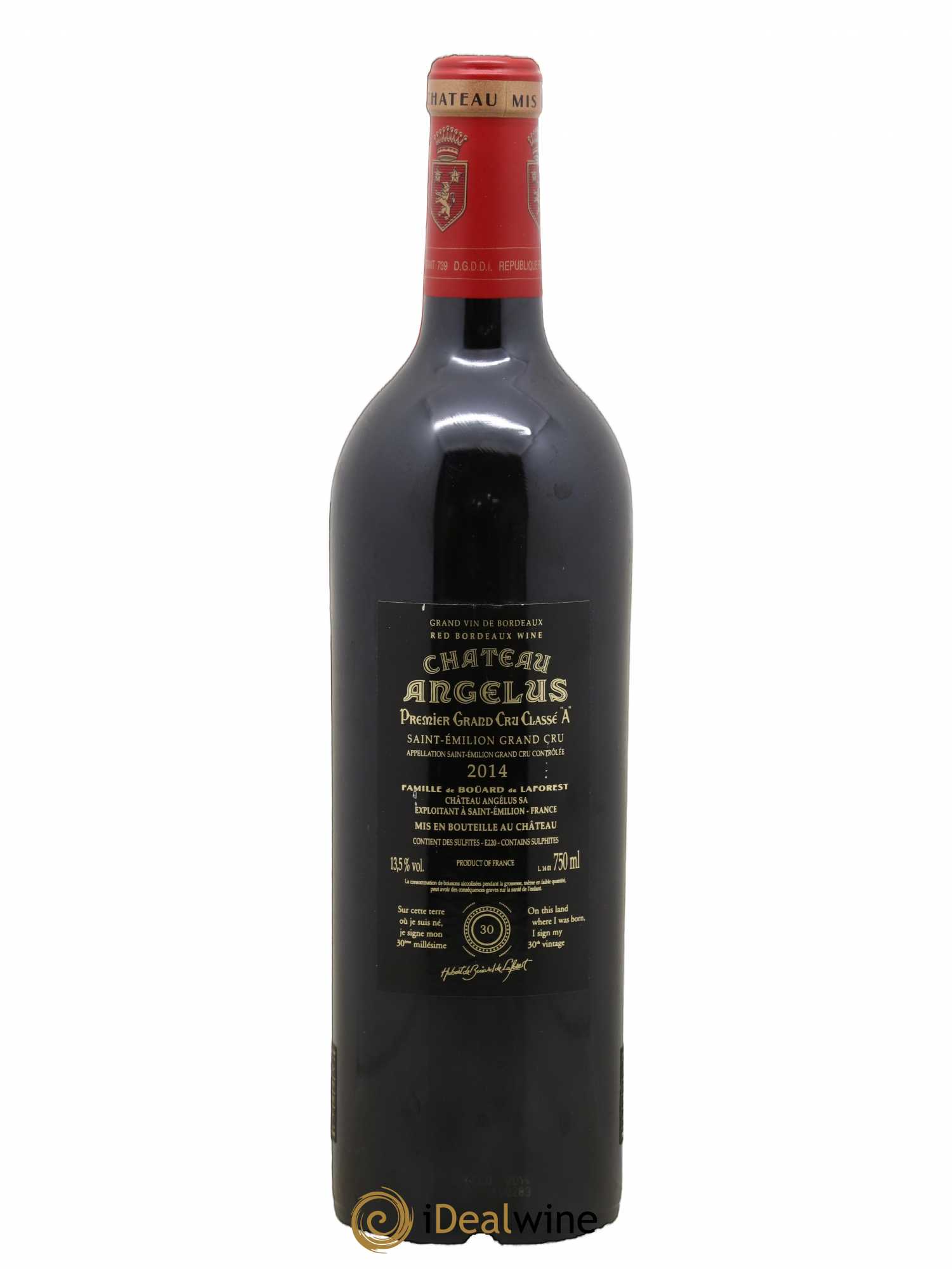 Château Angélus 1er Grand Cru Classé A 2014 - Lot of 1 bottle - 1