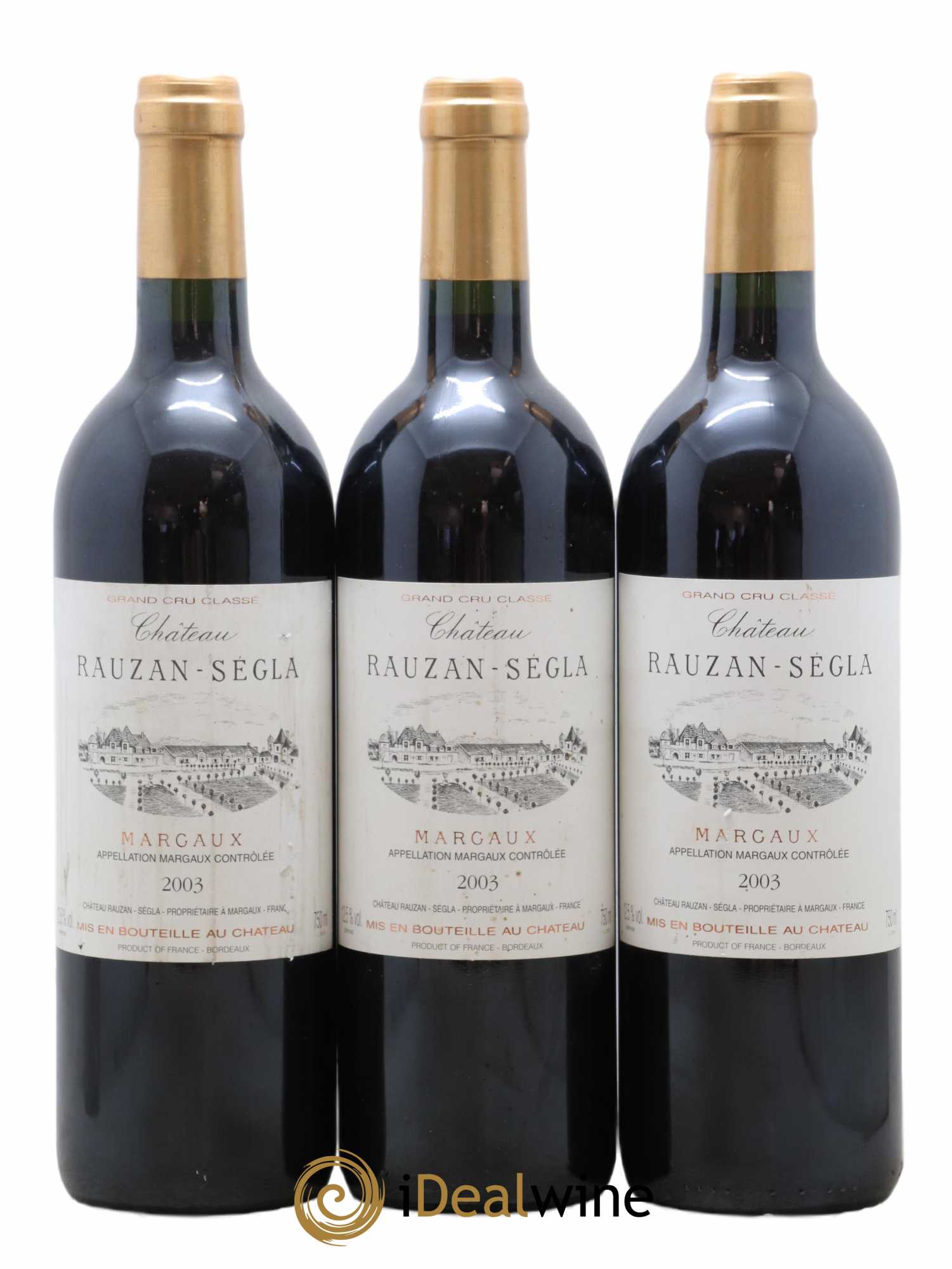 Château Rauzan Ségla Grand Cru Classé 2003 - Lot de 3 bouteilles - 0