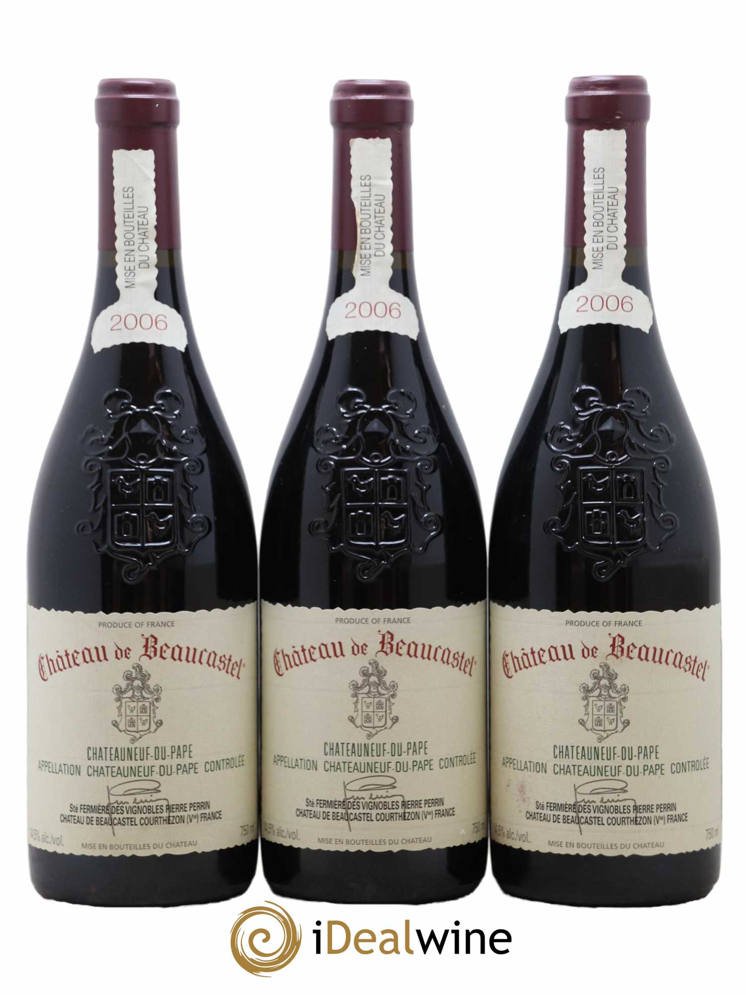 Châteauneuf-du-Pape Château de Beaucastel Famille Perrin 2006 - Lot de 3 bouteilles - 0