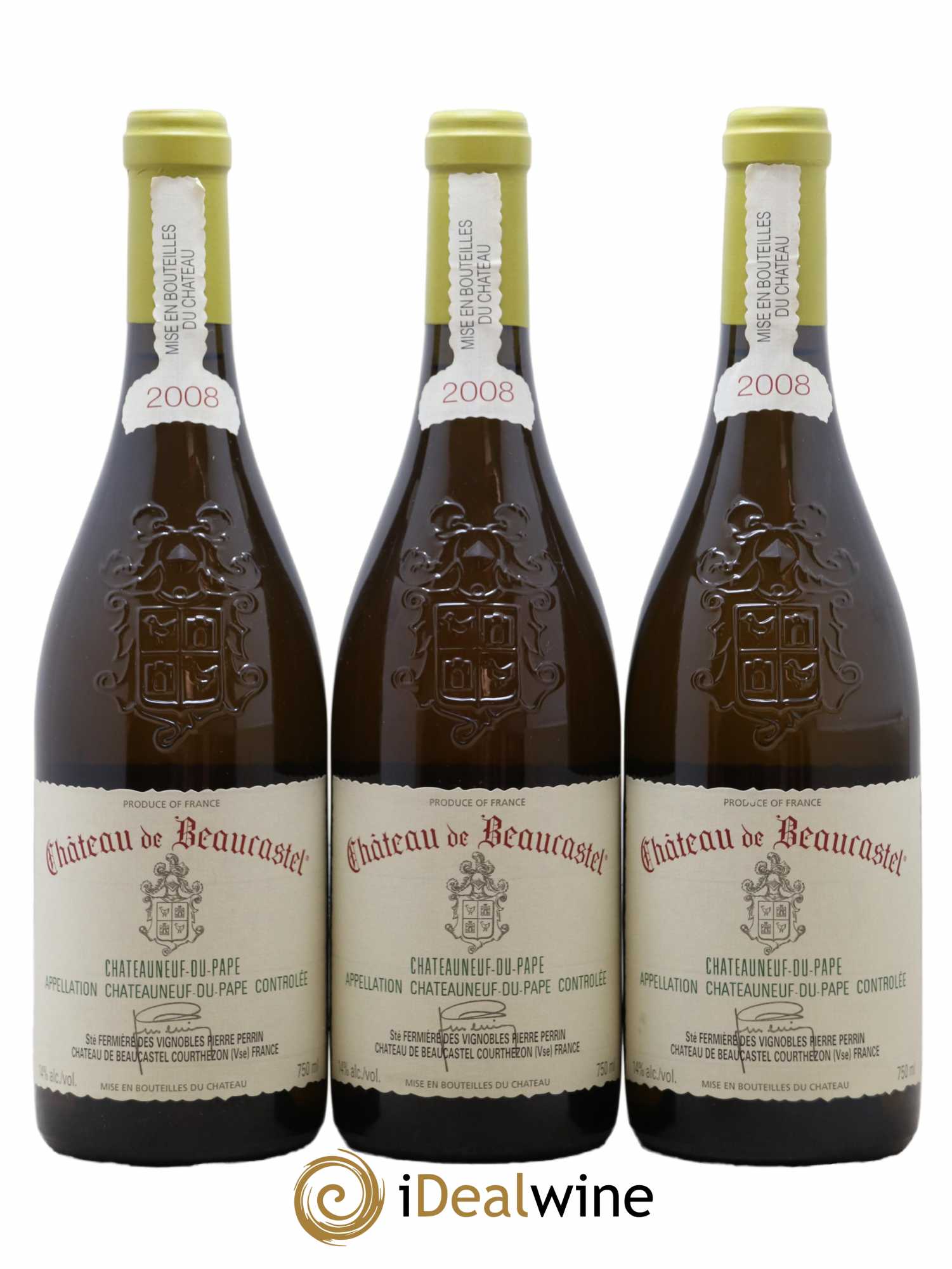 Châteauneuf-du-Pape Château de Beaucastel Famille Perrin 2008 - Lot de 3 bouteilles - 0