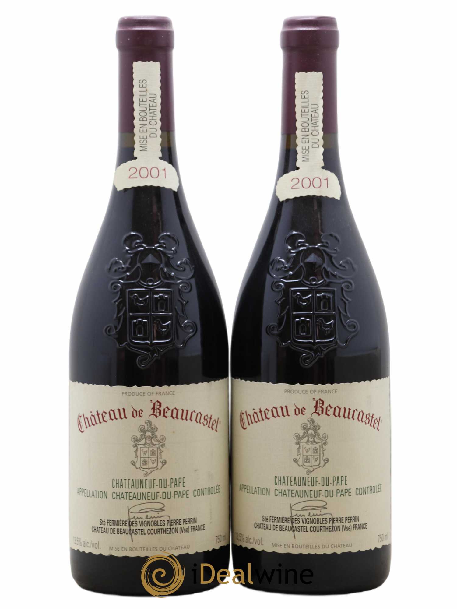 Châteauneuf-du-Pape Château de Beaucastel Famille Perrin 2001 - Lot de 2 bouteilles - 0