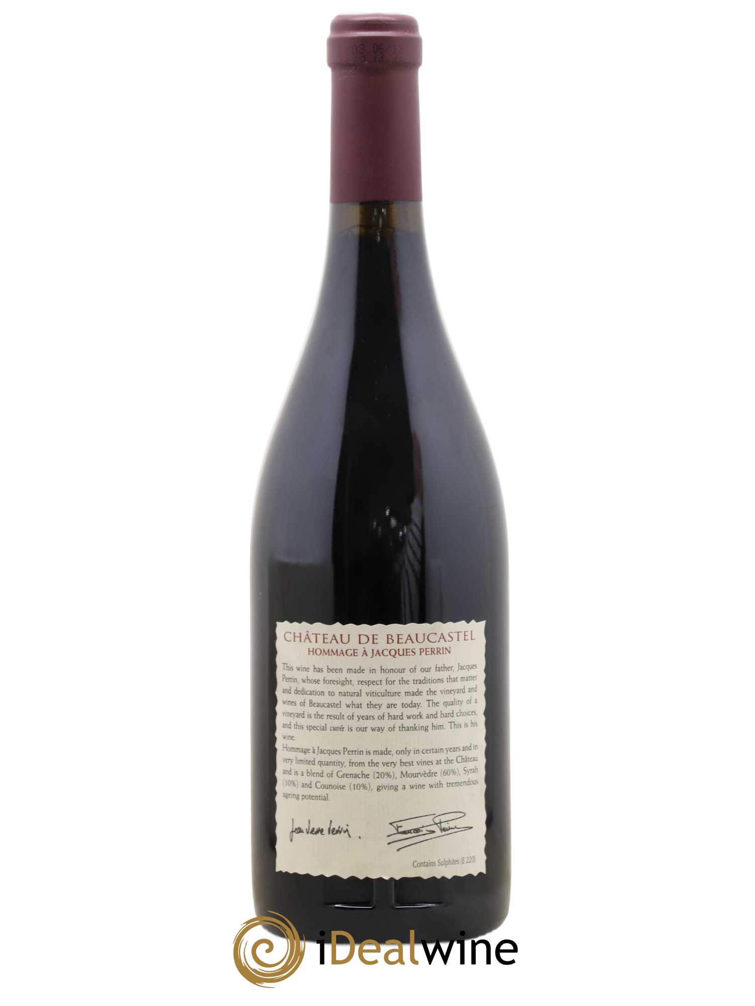 Châteauneuf-du-Pape Château de Beaucastel Hommage à Jacques Perrin Famille Perrin 2003 - Lot de 1 bouteille - 1