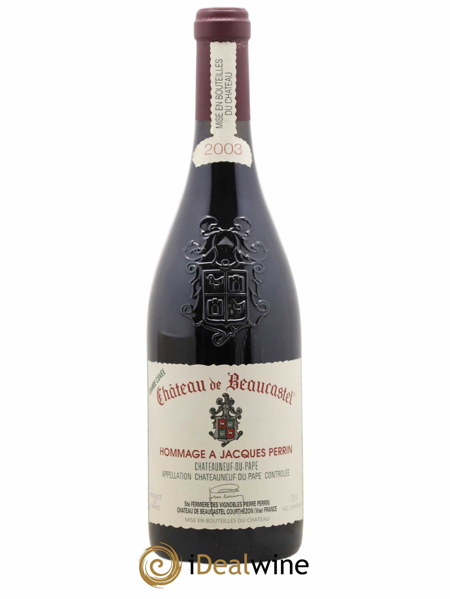 Châteauneuf-du-Pape Château de Beaucastel Hommage à Jacques Perrin Famille Perrin 2003 - Lot de 1 bouteille - 0
