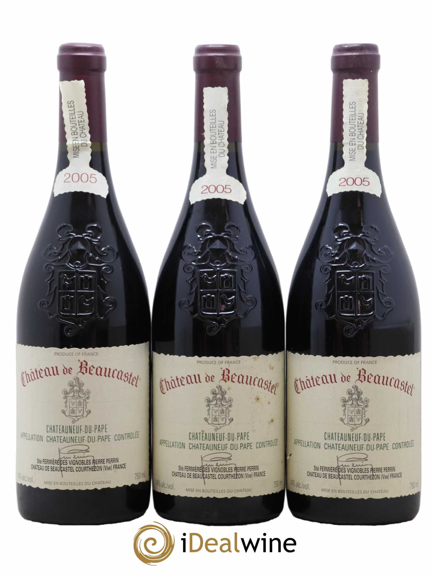 Châteauneuf-du-Pape Château de Beaucastel Famille Perrin 2005 - Lot de 3 bouteilles - 0