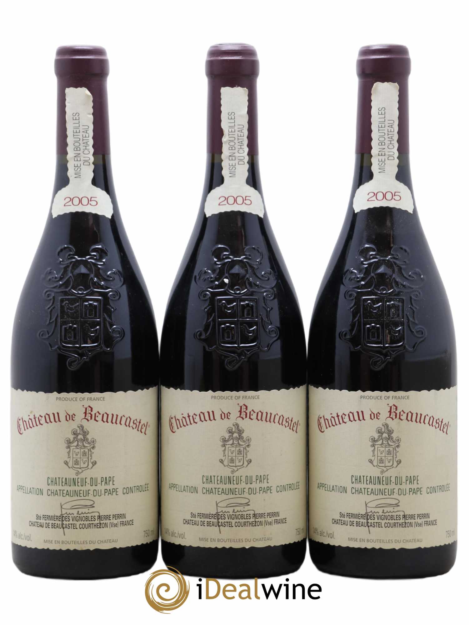 Châteauneuf-du-Pape Château de Beaucastel Famille Perrin 2005 - Lot de 3 bouteilles - 0