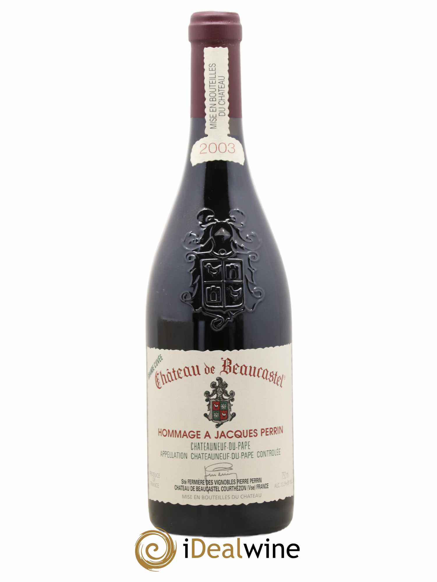 Châteauneuf-du-Pape Château de Beaucastel Hommage à Jacques Perrin Famille Perrin 2003 - Lot de 1 bouteille - 0