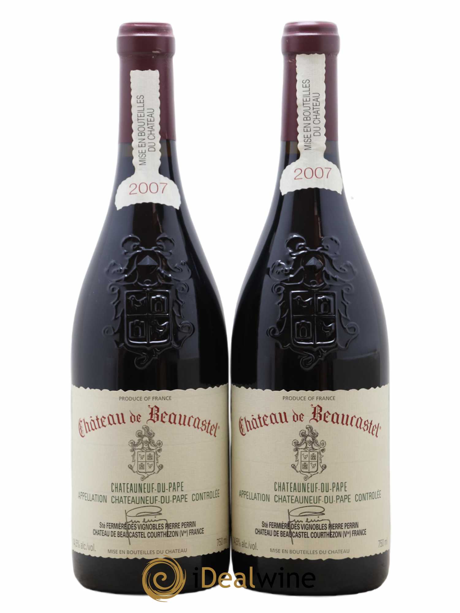 Châteauneuf-du-Pape Château de Beaucastel Famille Perrin 2007 - Lot de 2 bouteilles - 0