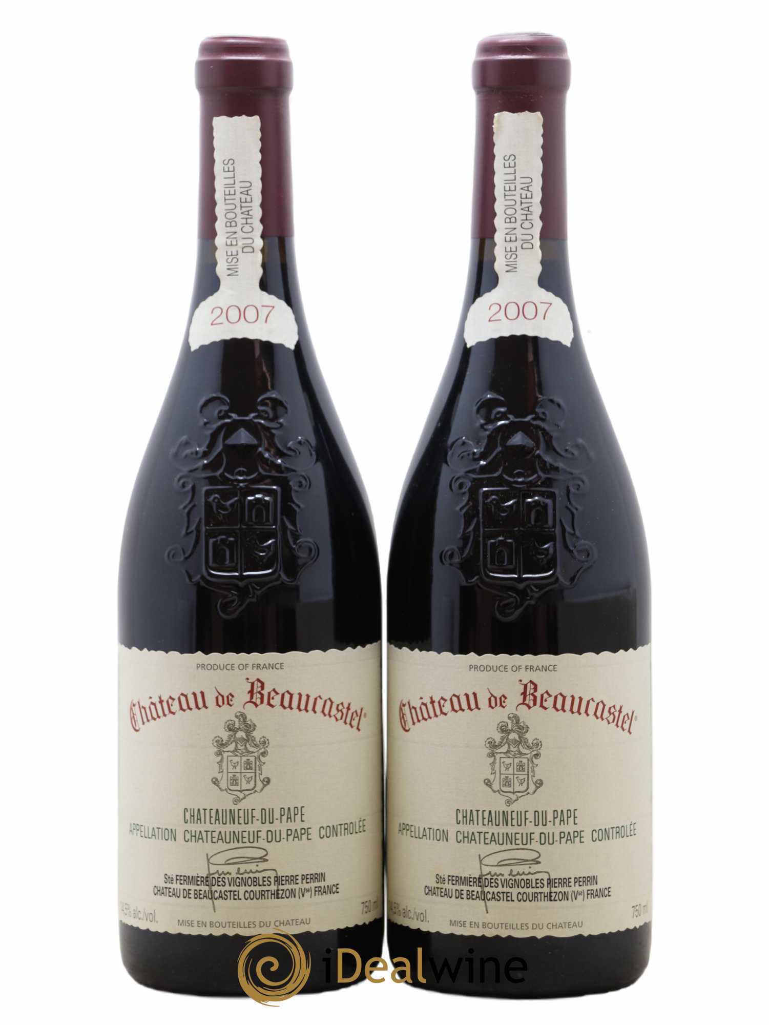 Châteauneuf-du-Pape Château de Beaucastel Famille Perrin 2007 - Lot de 2 bouteilles - 0