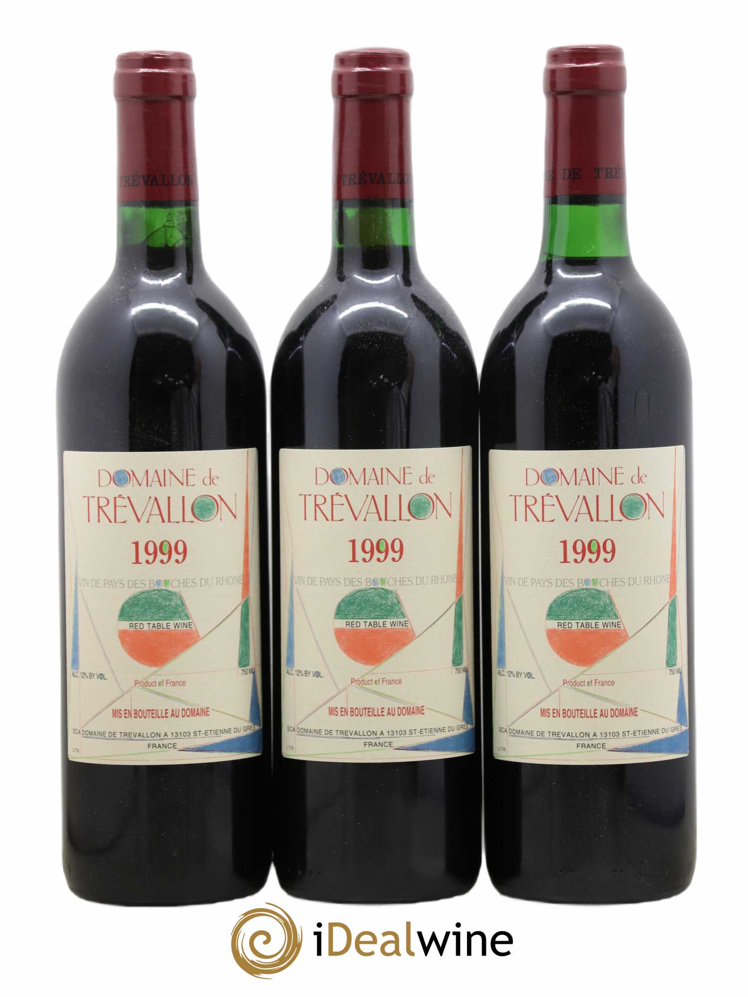 VDP Bouches du Rhône Trévallon (Domaine de) Eloi Dürrbach 1999 - Lot de 3 bouteilles - 0