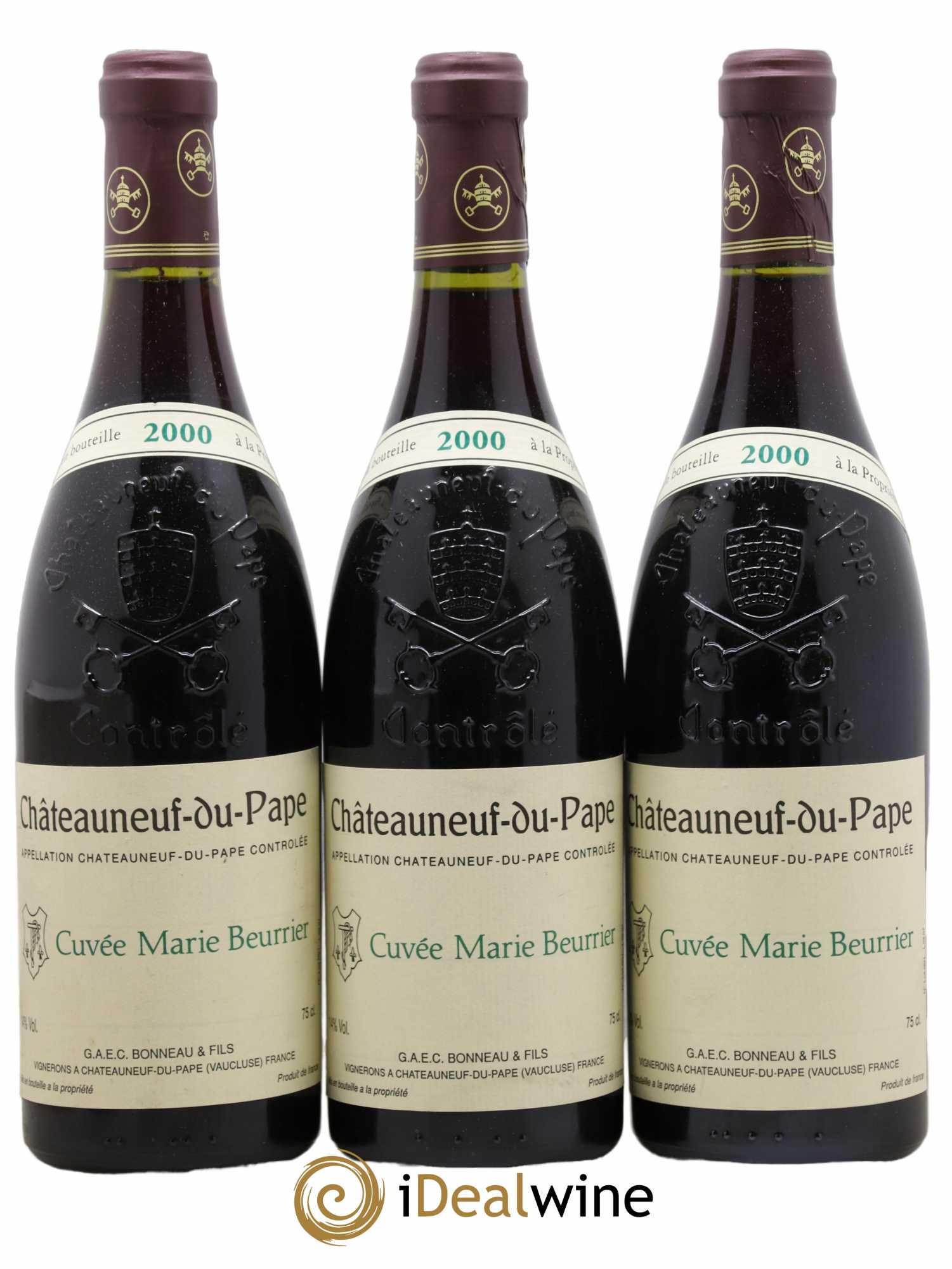 Châteauneuf-du-Pape Marie Beurrier Henri Bonneau & Fils 2000 - Lot de 3 bouteilles - 0