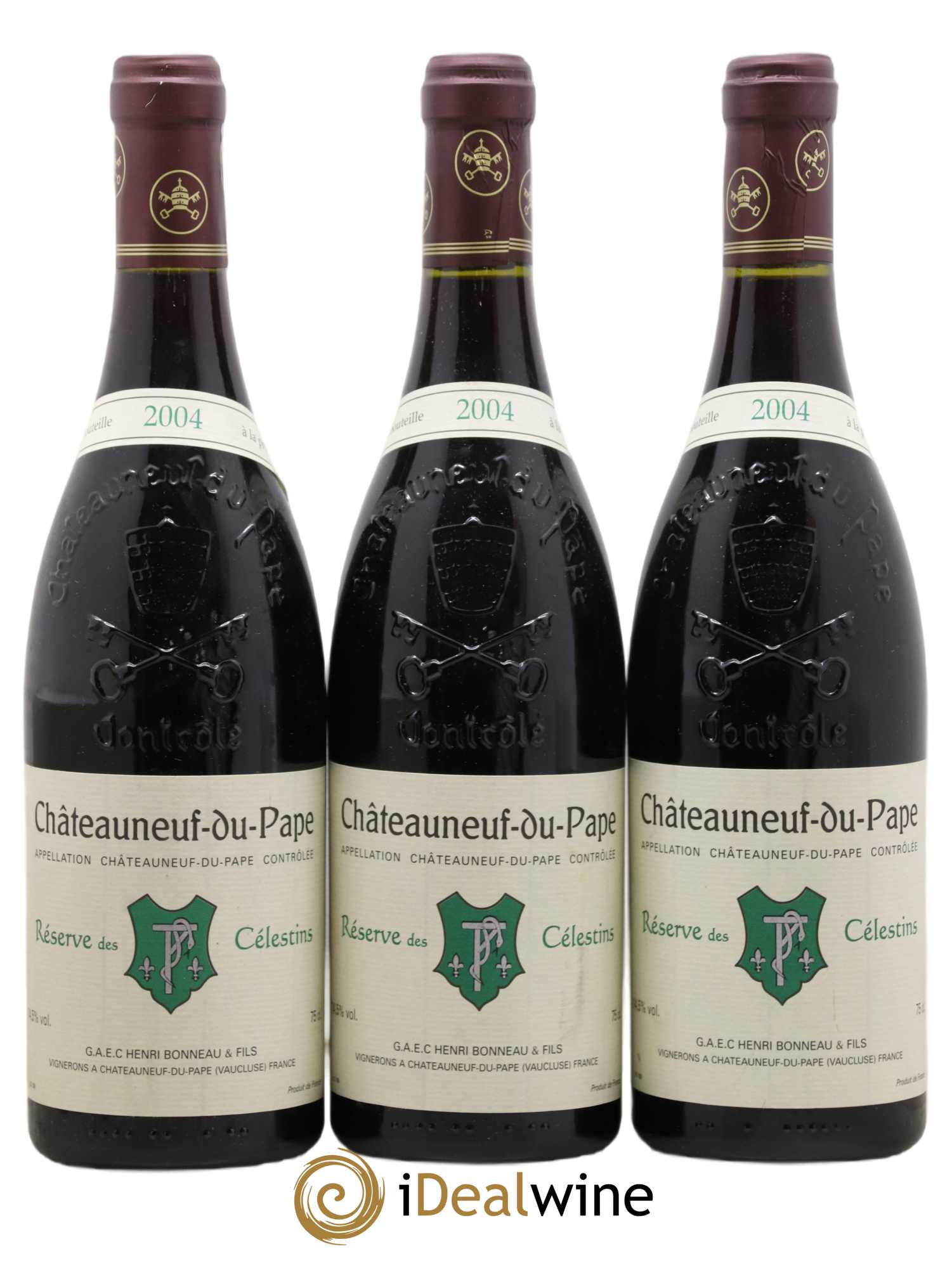 Châteauneuf-du-Pape Réserve des Célestins Henri Bonneau & Fils 2004 - Lot de 3 bouteilles - 0