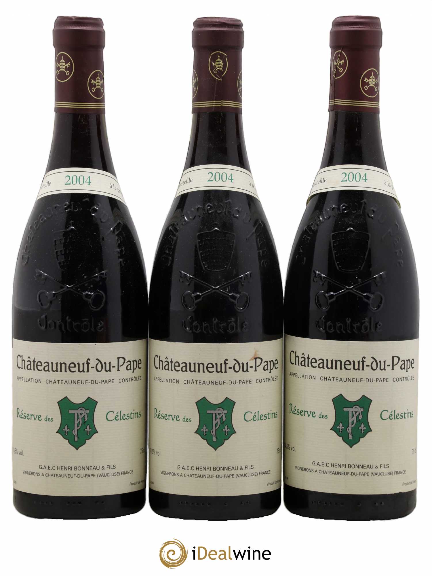 Châteauneuf-du-Pape Réserve des Célestins Henri Bonneau & Fils 2004 - Lot de 3 bouteilles - 0