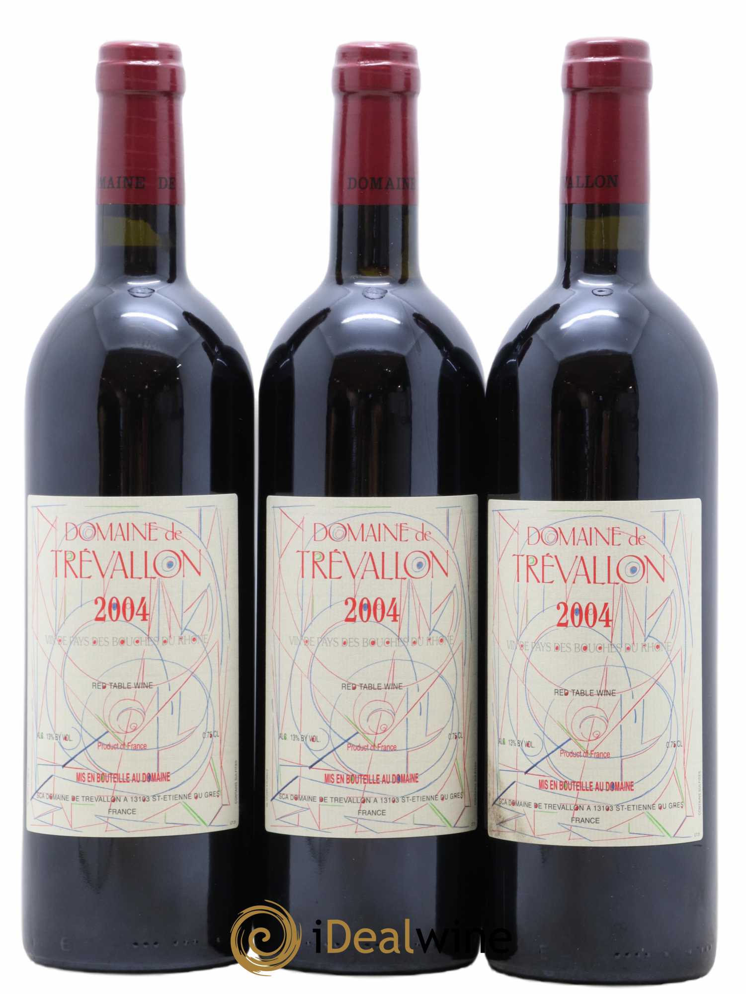 VDP Bouches du Rhône Trévallon (Domaine de) Eloi Dürrbach 2004 - Lot de 3 bouteilles - 0