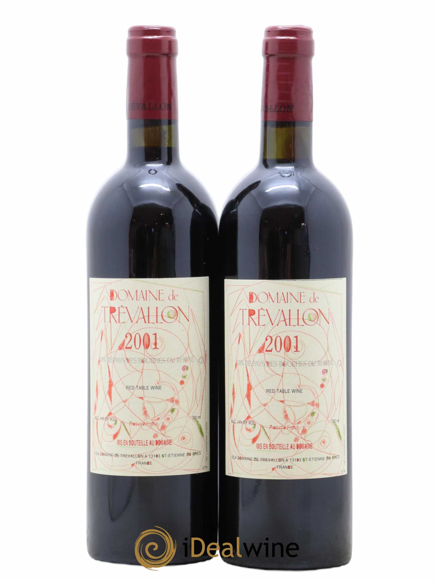VDP Bouches du Rhône Trévallon (Domaine de) Eloi Dürrbach 2001 - Lot de 2 bouteilles - 0