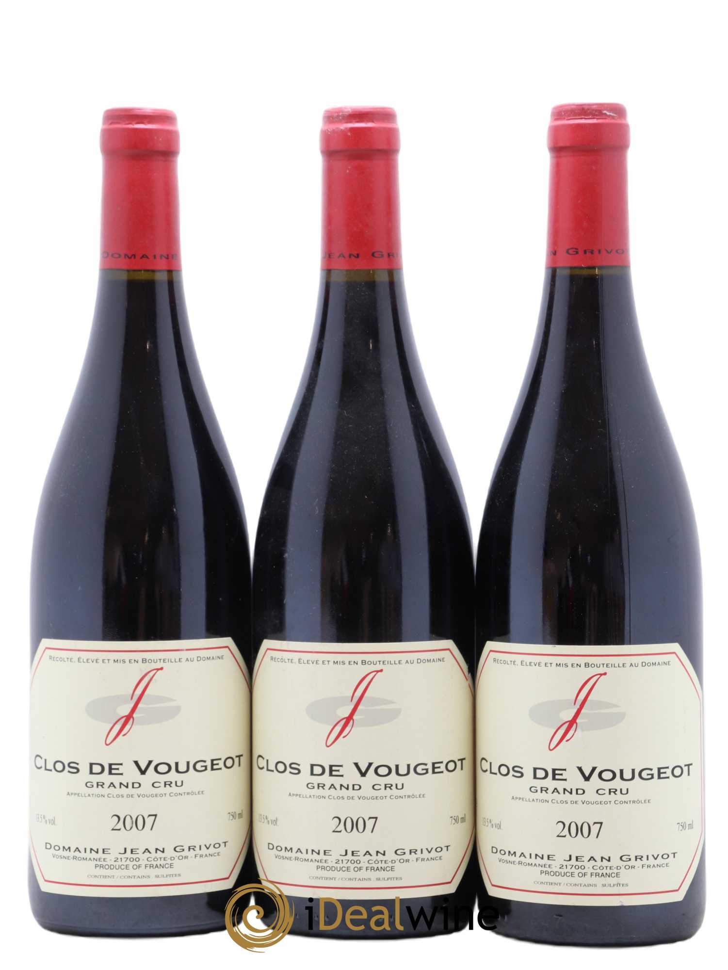 Clos de Vougeot Grand Cru Jean Grivot 2007 - Lot de 3 bouteilles - 0