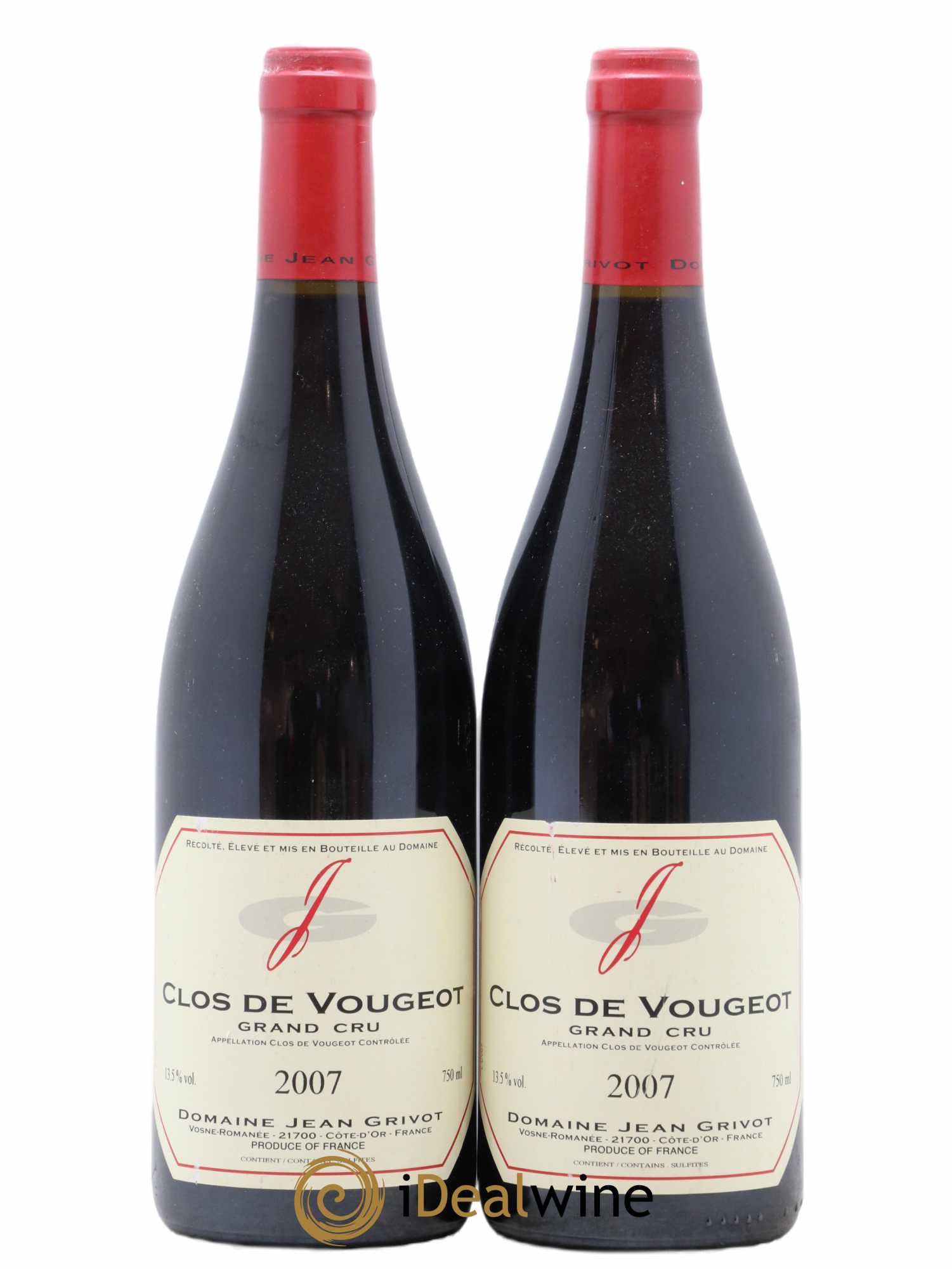Clos de Vougeot Grand Cru Jean Grivot 2007 - Lot de 2 bouteilles - 0