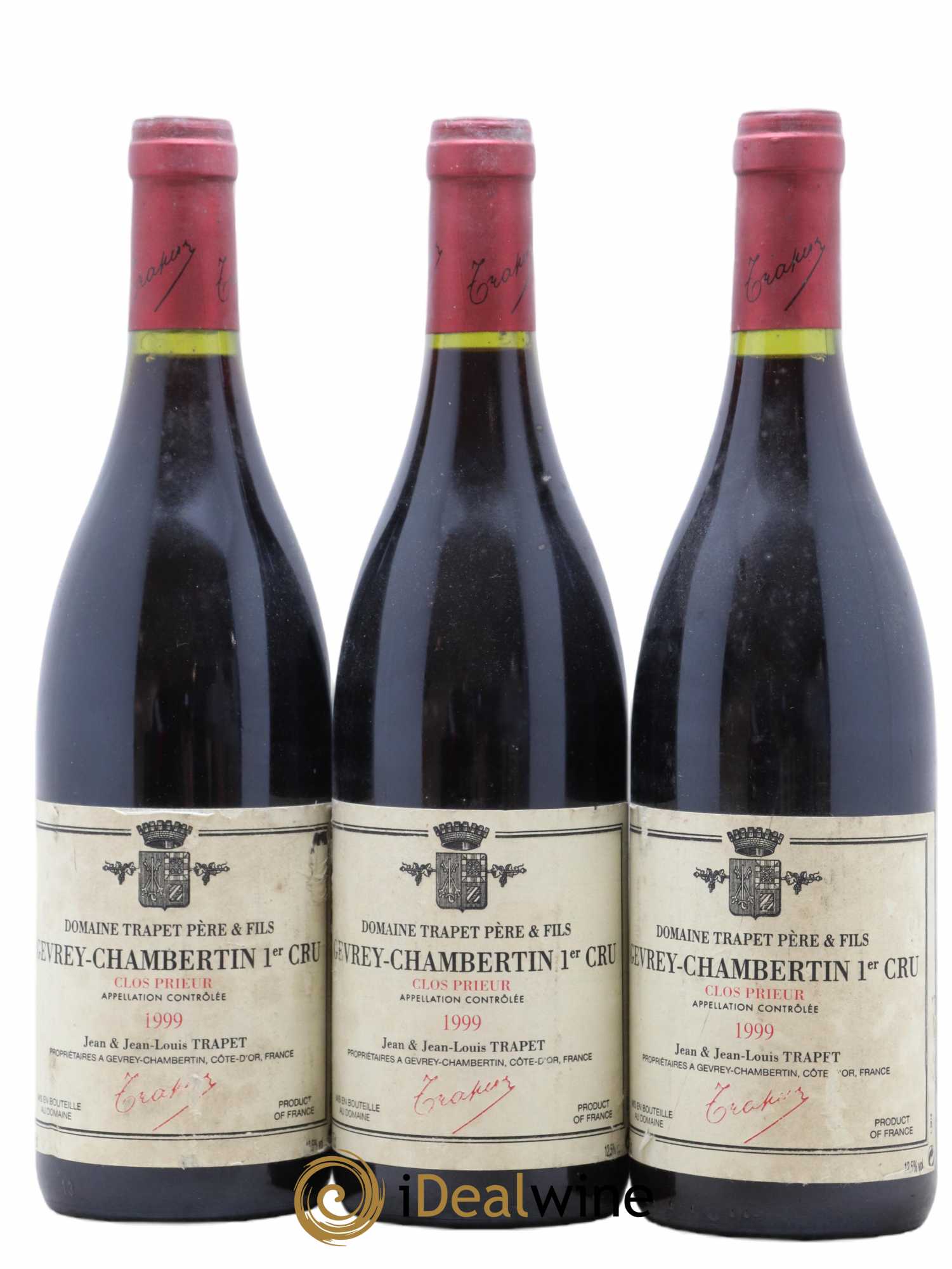 Gevrey-Chambertin 1er Cru Clos Prieur Domaine Trapet 1999 - Lot de 3 bouteilles - 0