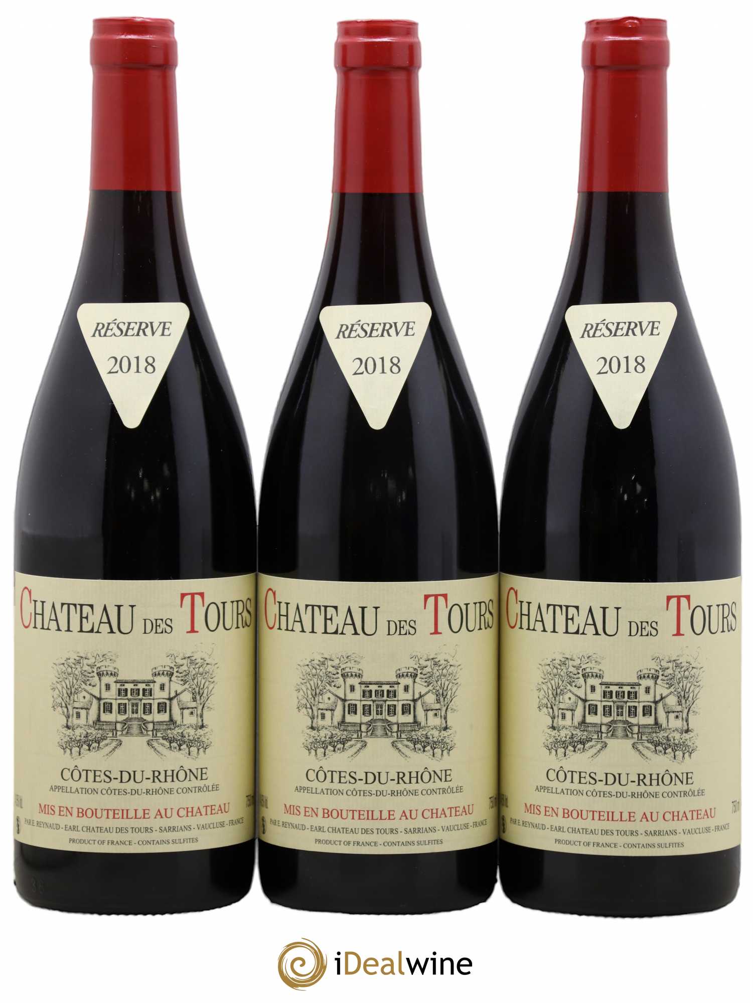 Côtes-du-Rhône Château des Tours Emmanuel Reynaud 2018 - Lot de 3 bouteilles - 0