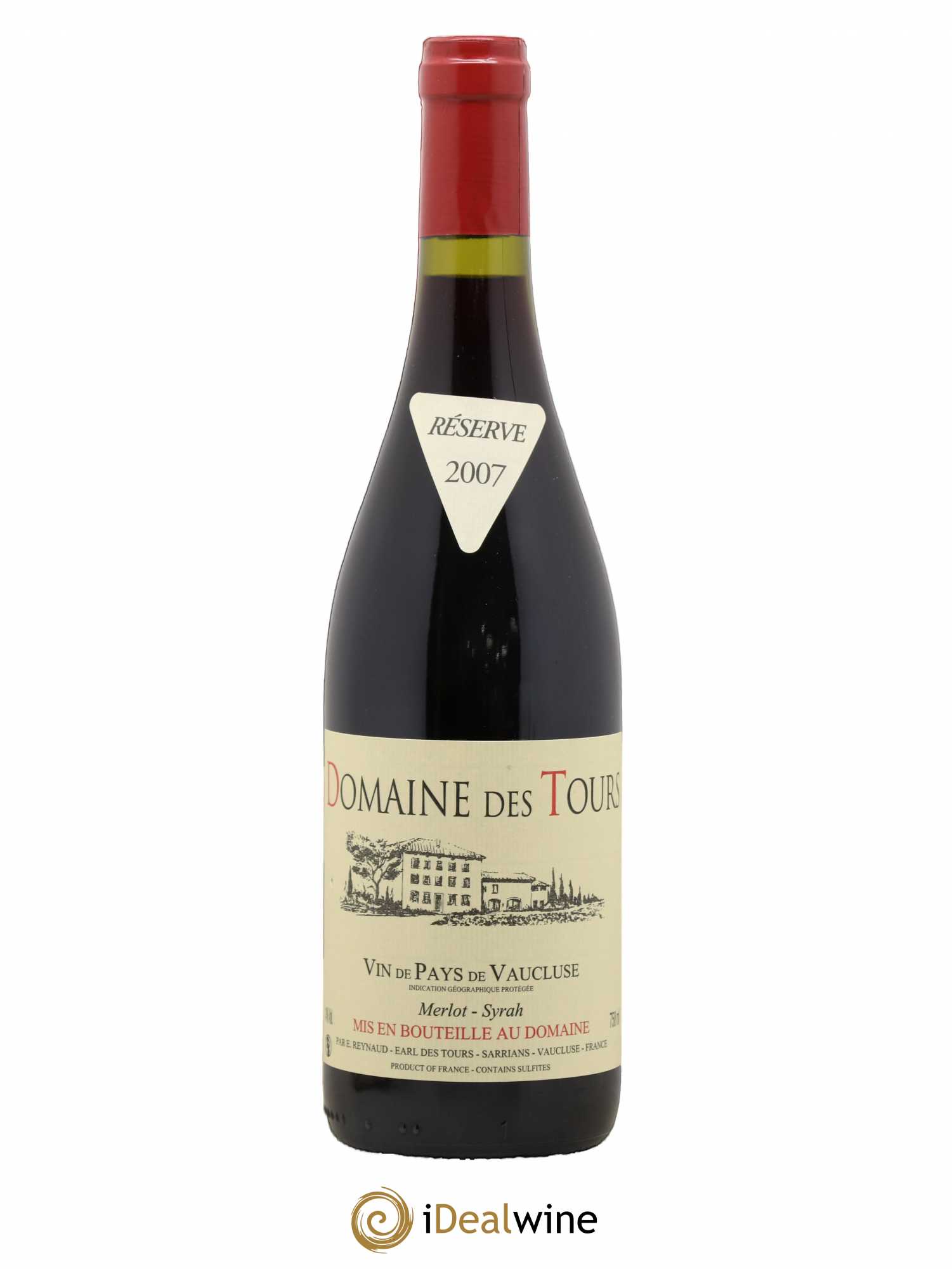 Vaucluse Domaine des Tours Merlot-Syrah Emmanuel Reynaud 2007 - Lot de 1 bouteille - 0