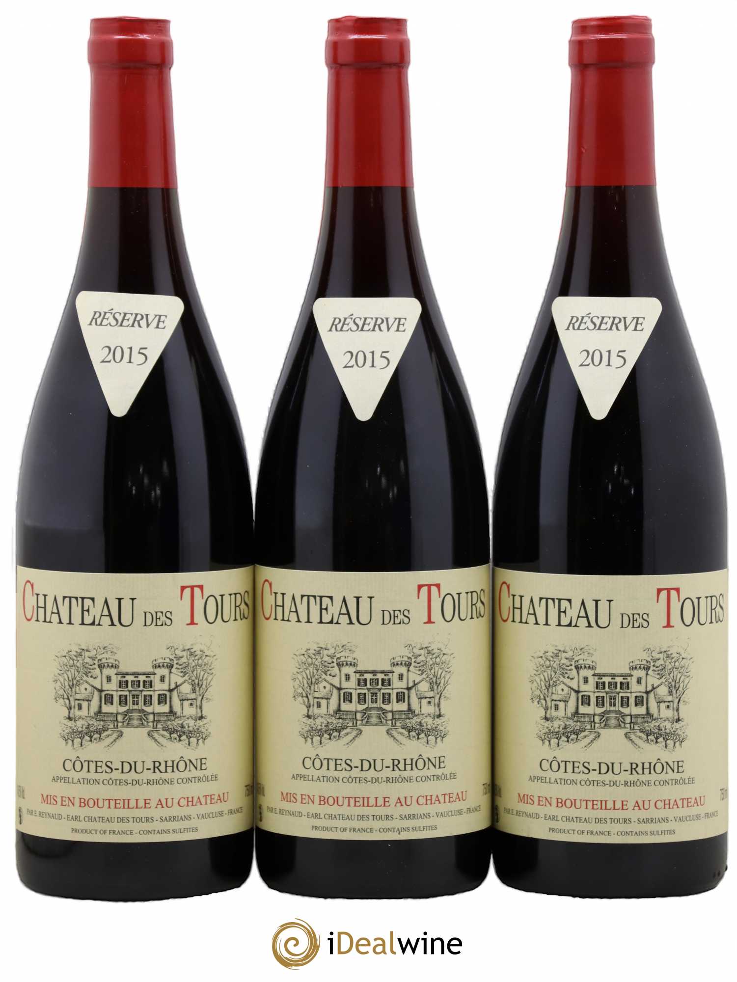 Côtes-du-Rhône Château des Tours Emmanuel Reynaud 2015 - Lot de 3 bouteilles - 0