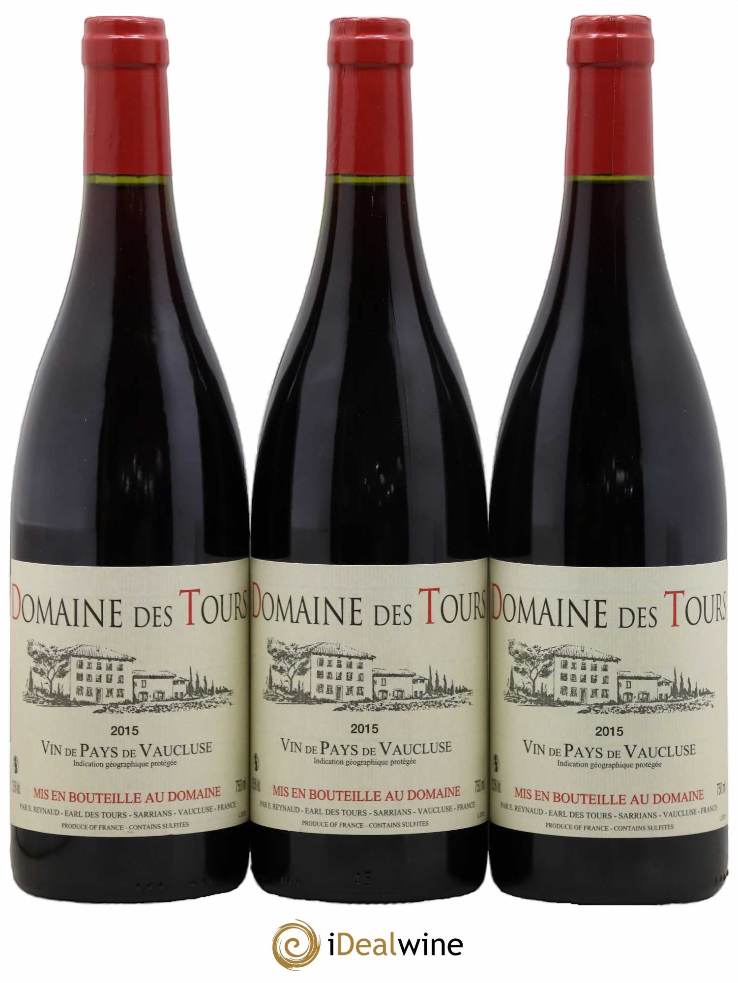 Vaucluse (Vin de Pays de Vaucluse) Domaine des Tours Emmanuel Reynaud 2015 - Lot de 3 bouteilles - 0