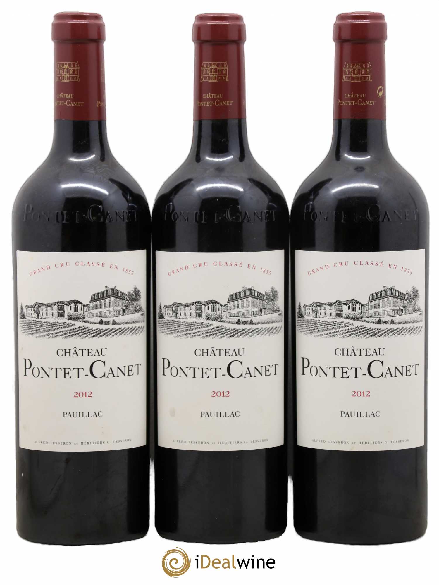 Château Pontet Canet 5ème Grand Cru Classé 2012 - Lot de 3 bouteilles - 0