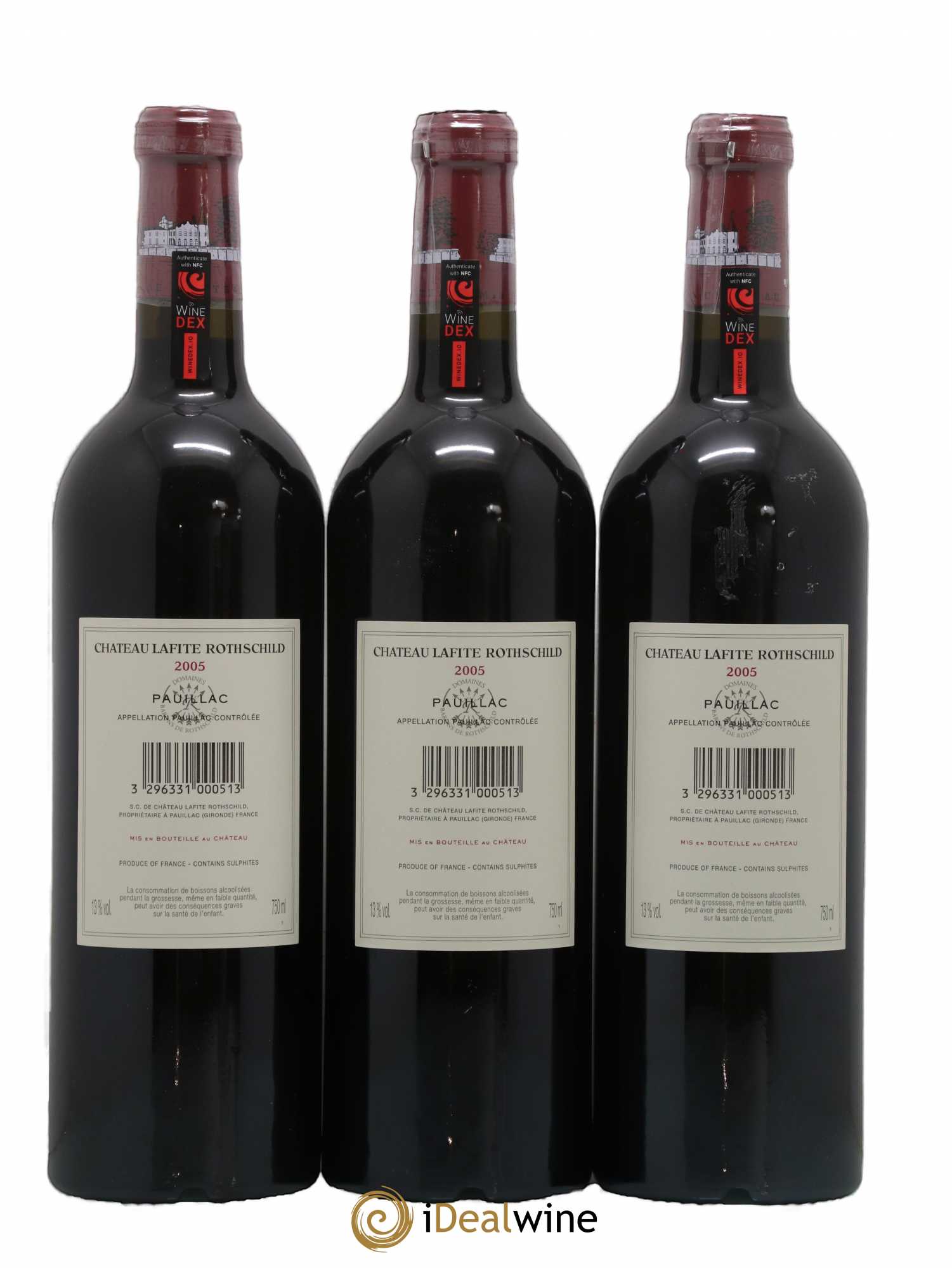 Château Lafite Rothschild 1er Grand Cru Classé 2005 - Lot de 3 bouteilles - 1